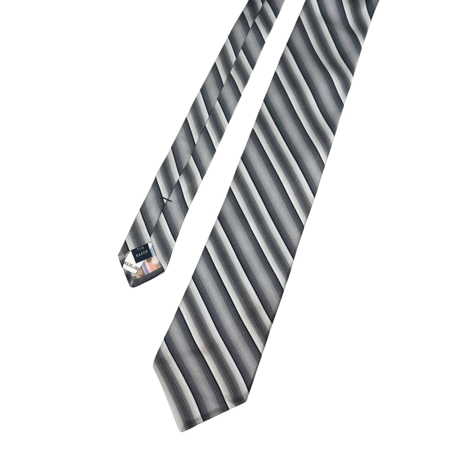 NWT! Ted Baker Black Striped Silk Tie