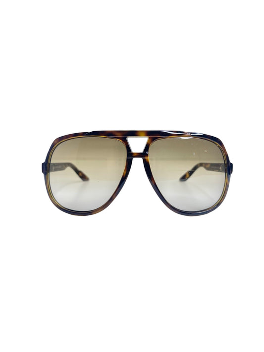 Gucci 1622 Tortoise Brown Aviator Frame Sunglasses