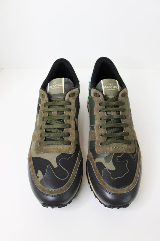 NWT! Valentino Garavani Men's Rockrunner Camouflage Sneaker, Size 45