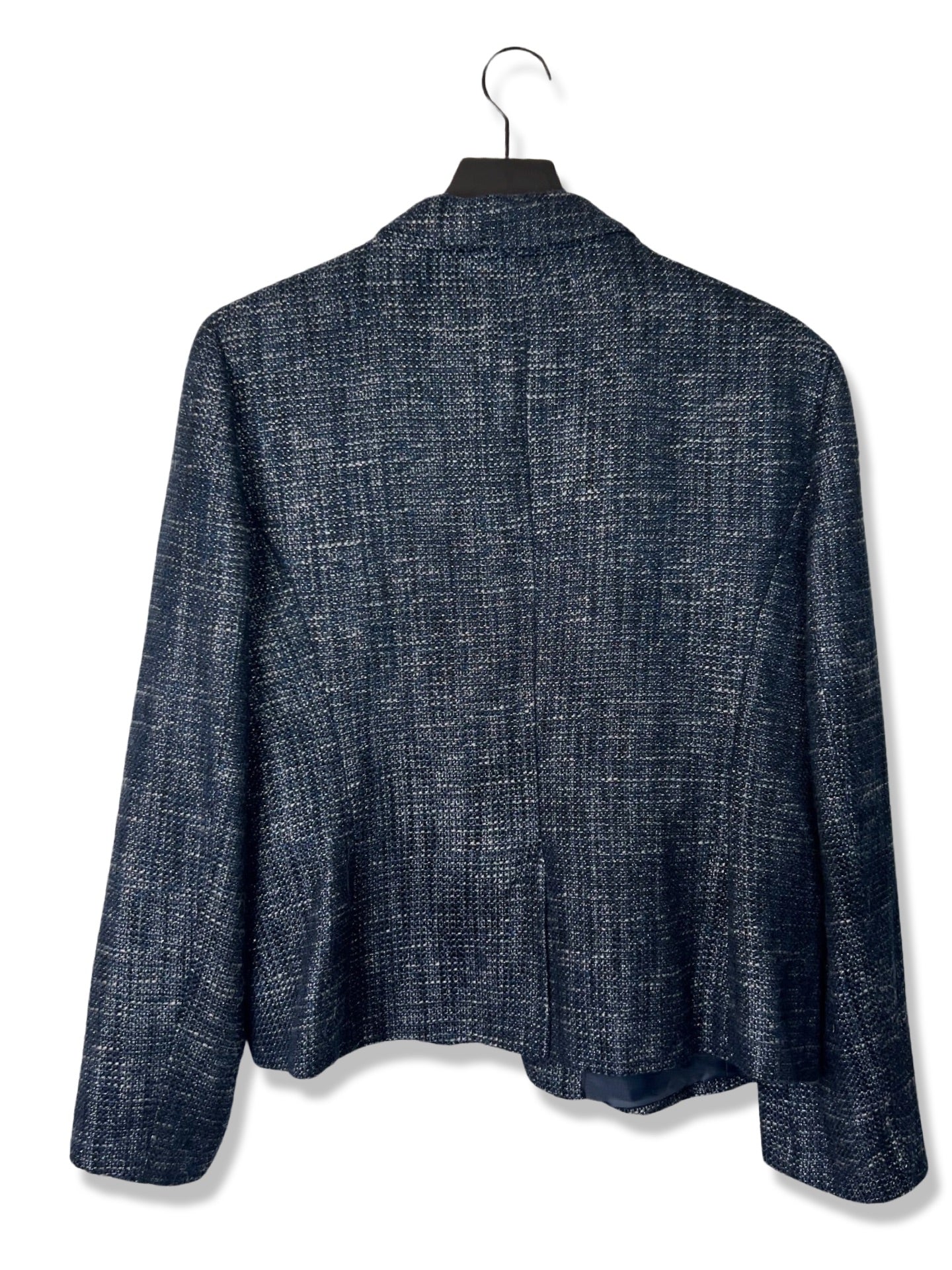 Calvin Klein Navy Tweed Blazer, Size 14