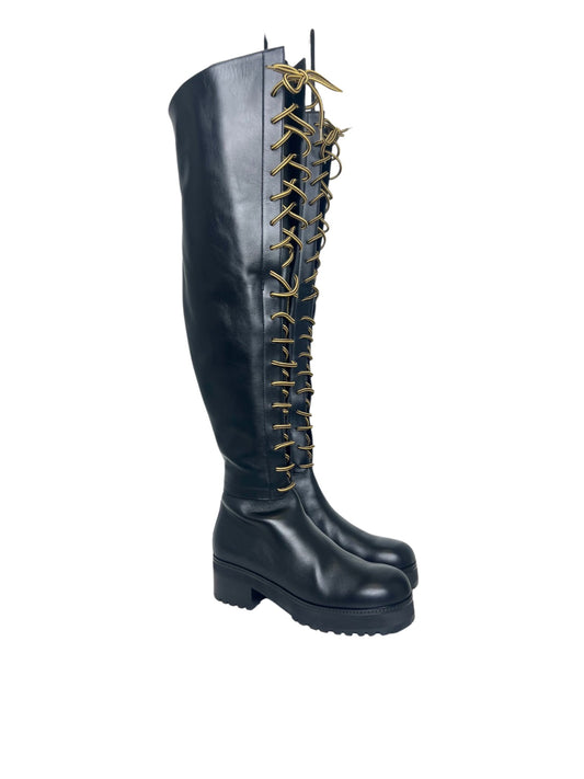 NWT! Christian Dior D-Road High Leather Boots, Size 39