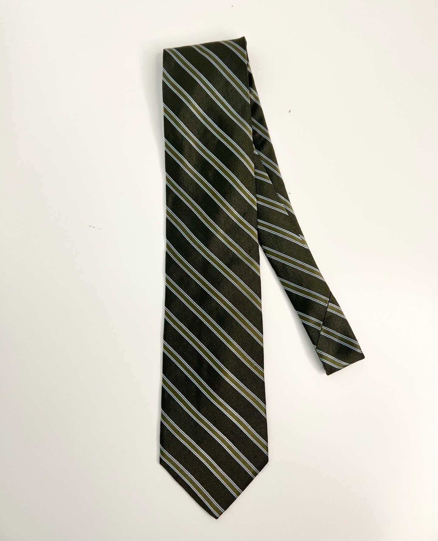 Ted Baker Deep Green Striped Silk Tie