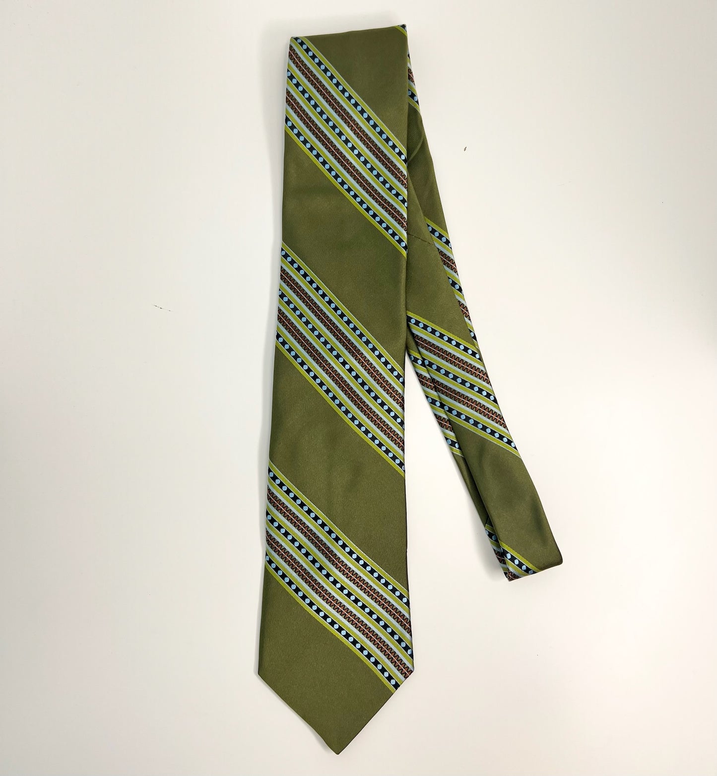 Ted Baker Green Striped Silk Tie