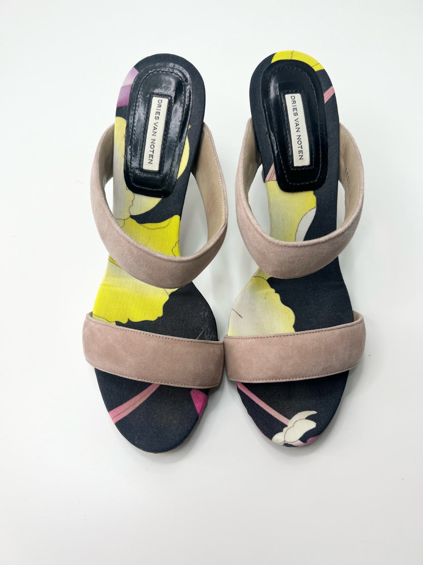 Dries Van Noten Suede Strap Sandals, Size 38