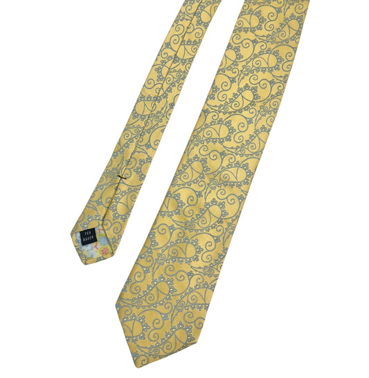 Ted Baker Gold Paisley Silk Tie