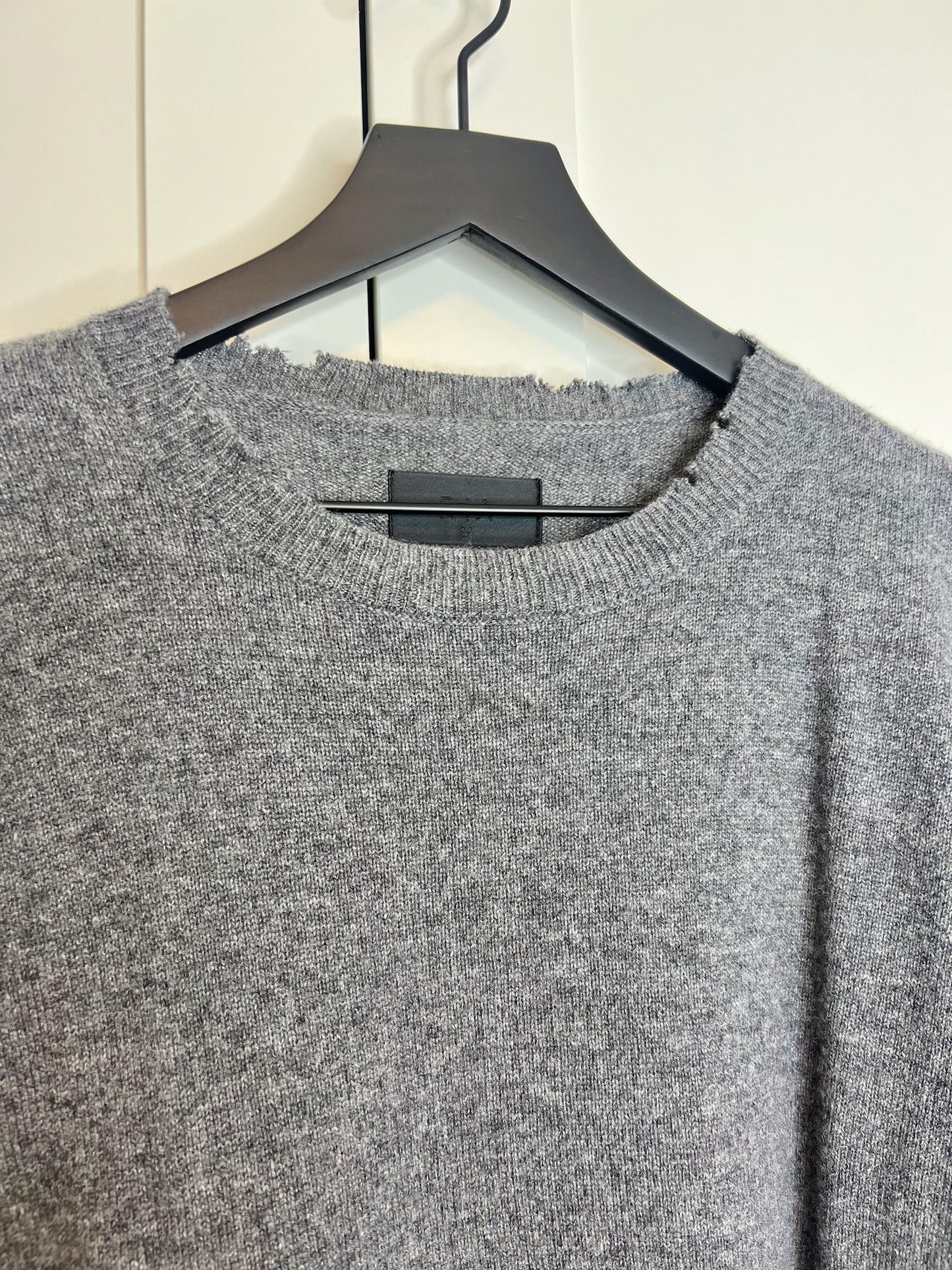 RtA Cashmere Distressed Gray Sweater, Size M