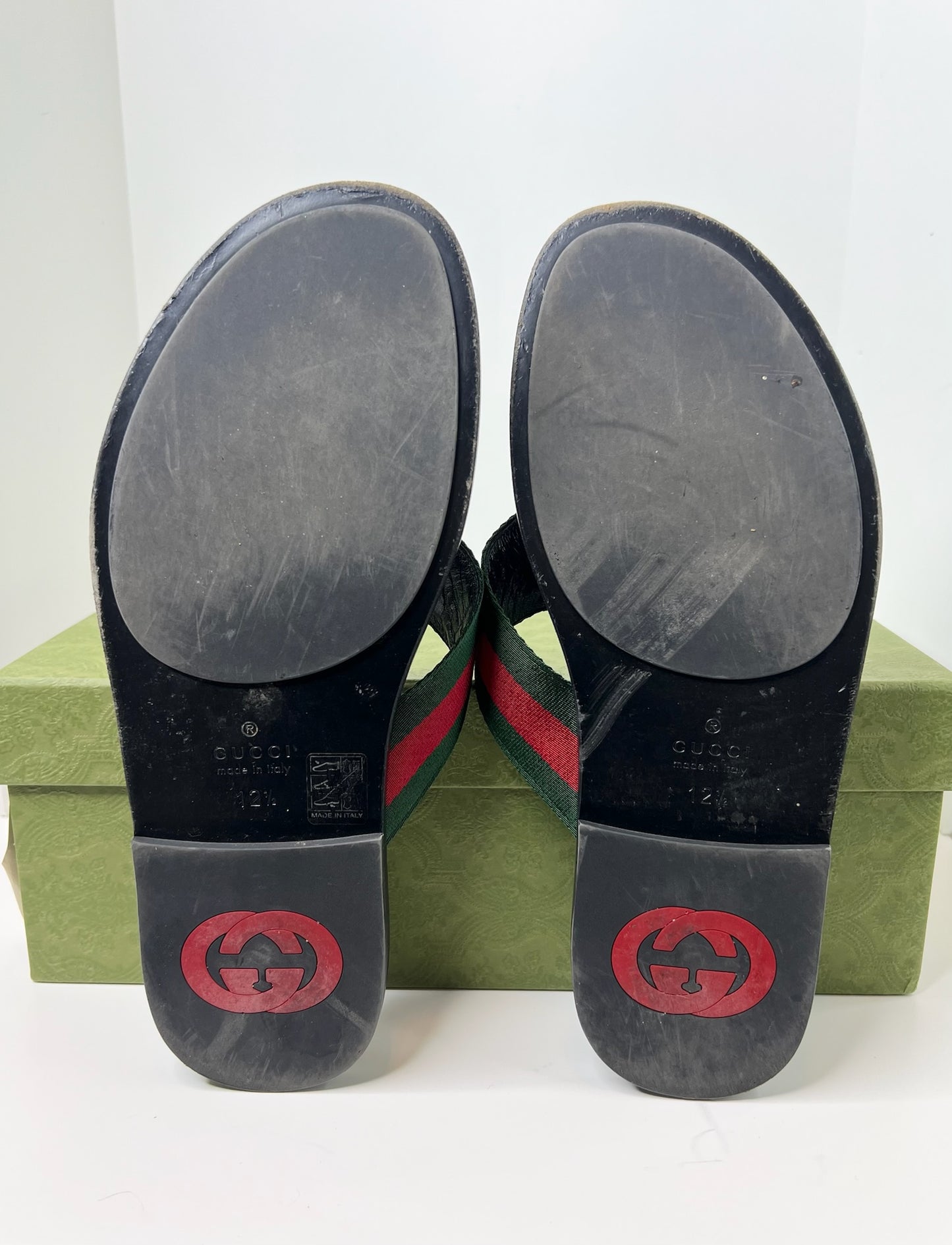 Gucci Men's Thong Sandal with Web, Size 12.5