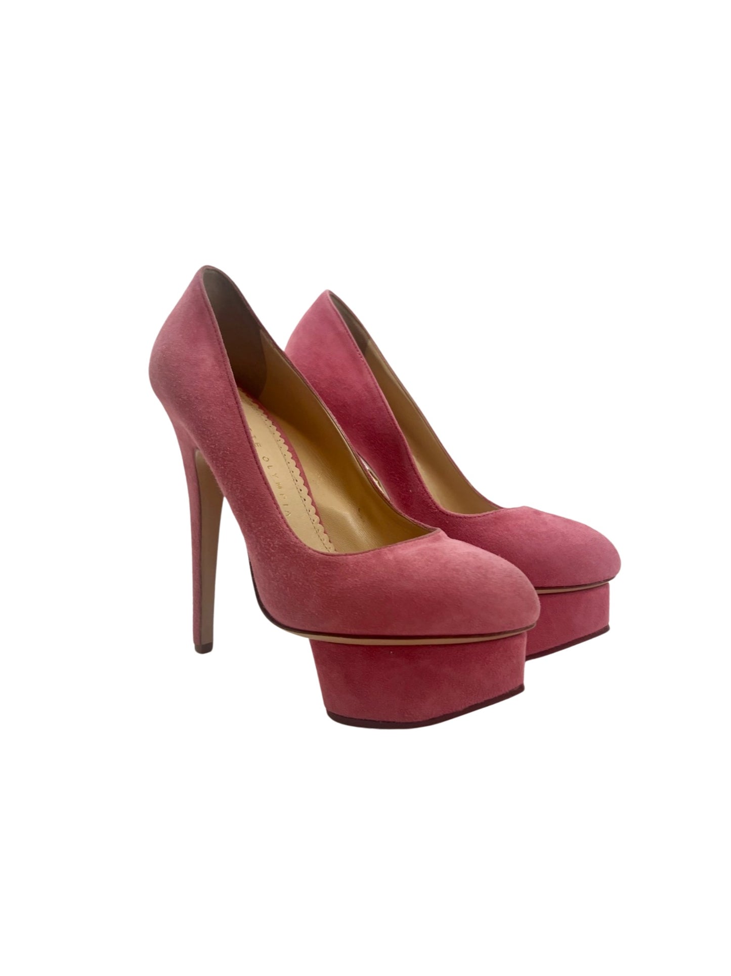 NWT! Charlotte Olympia Dolly Suede Pumps, Size 36.5