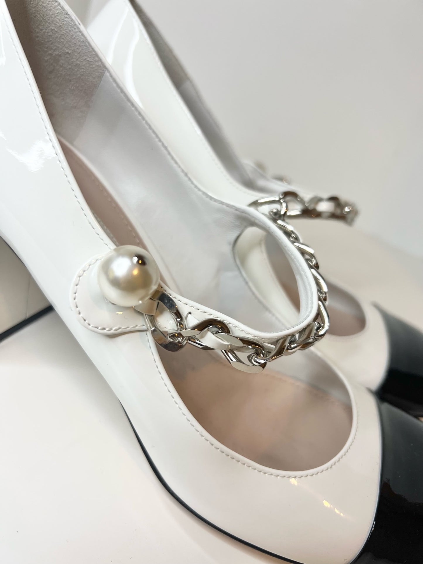 Miu Miu Cap Toe Mary Janes, Size 38.5