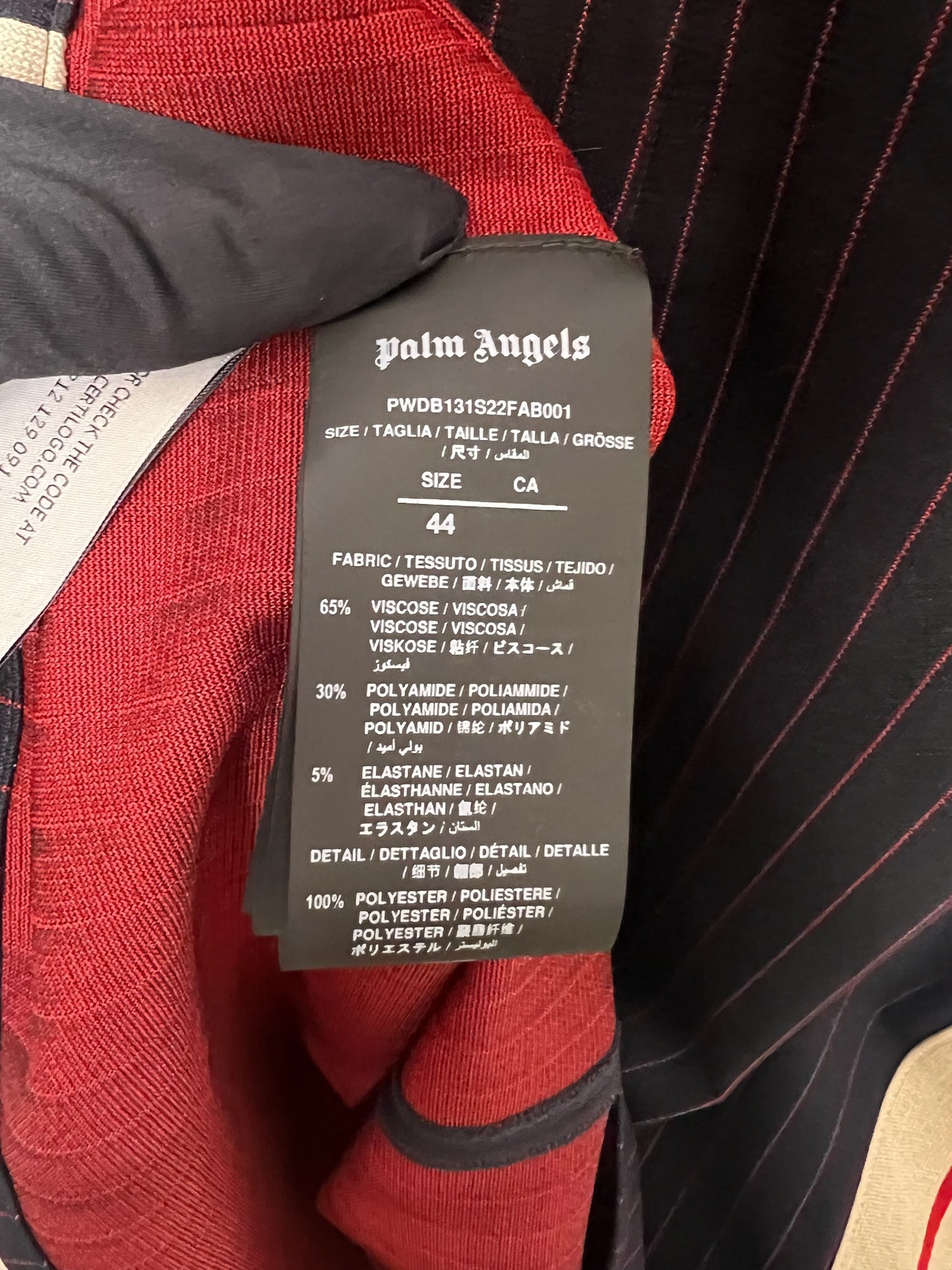 NWT! Palm Angels Navy & Red Stripe Dress, Size 44