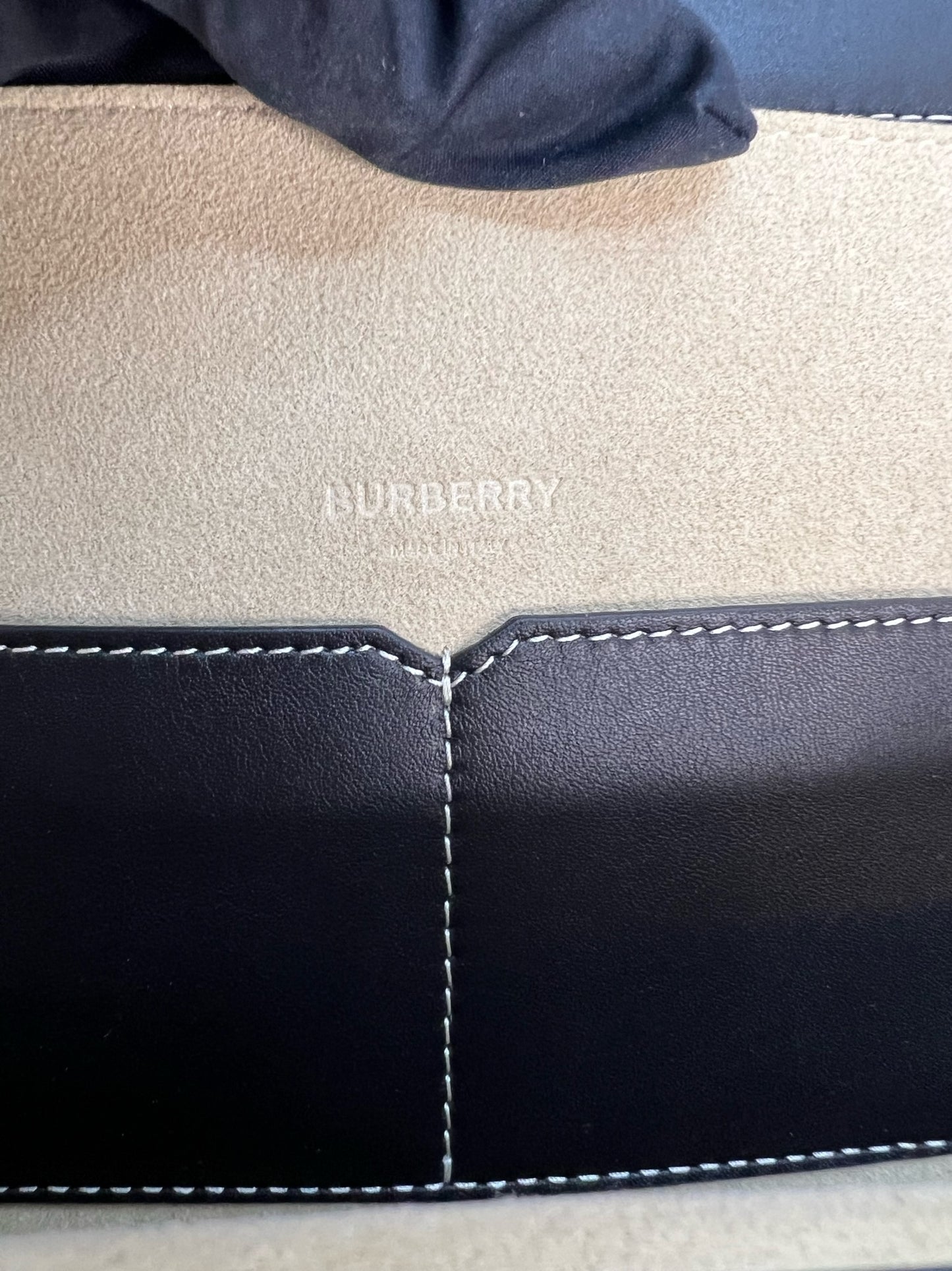 Burberry Soft Calfskin Mini Pocket Cabas Tote, Black