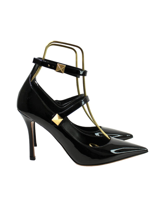 Valentino Garavani Tiptoe Patent Leather Pumps, Size 39.5