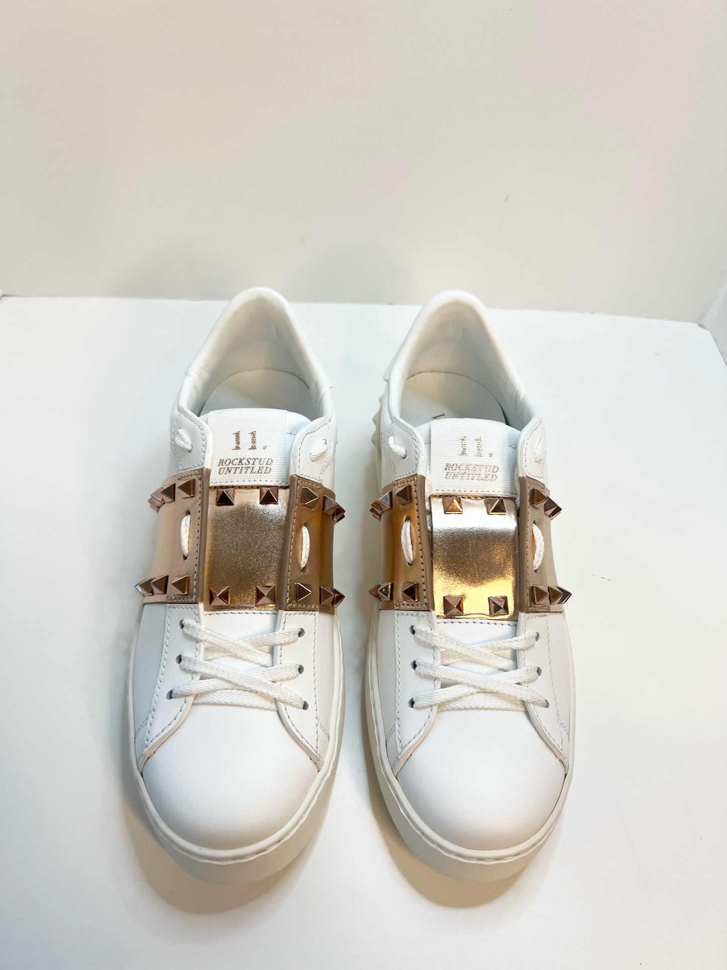 Valentino Garavani Rockstud Leather Sneakers, Size 38.5