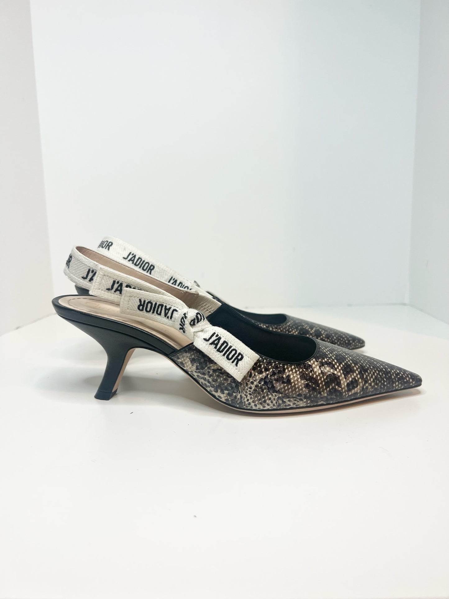 Christian Dior J’adior Animal Print Slingback Pumps, Size 38