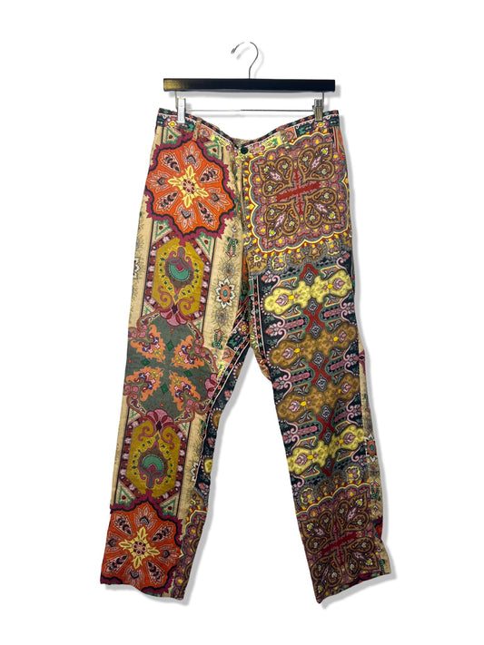 Etro Printed Straight Leg Pants, size 48