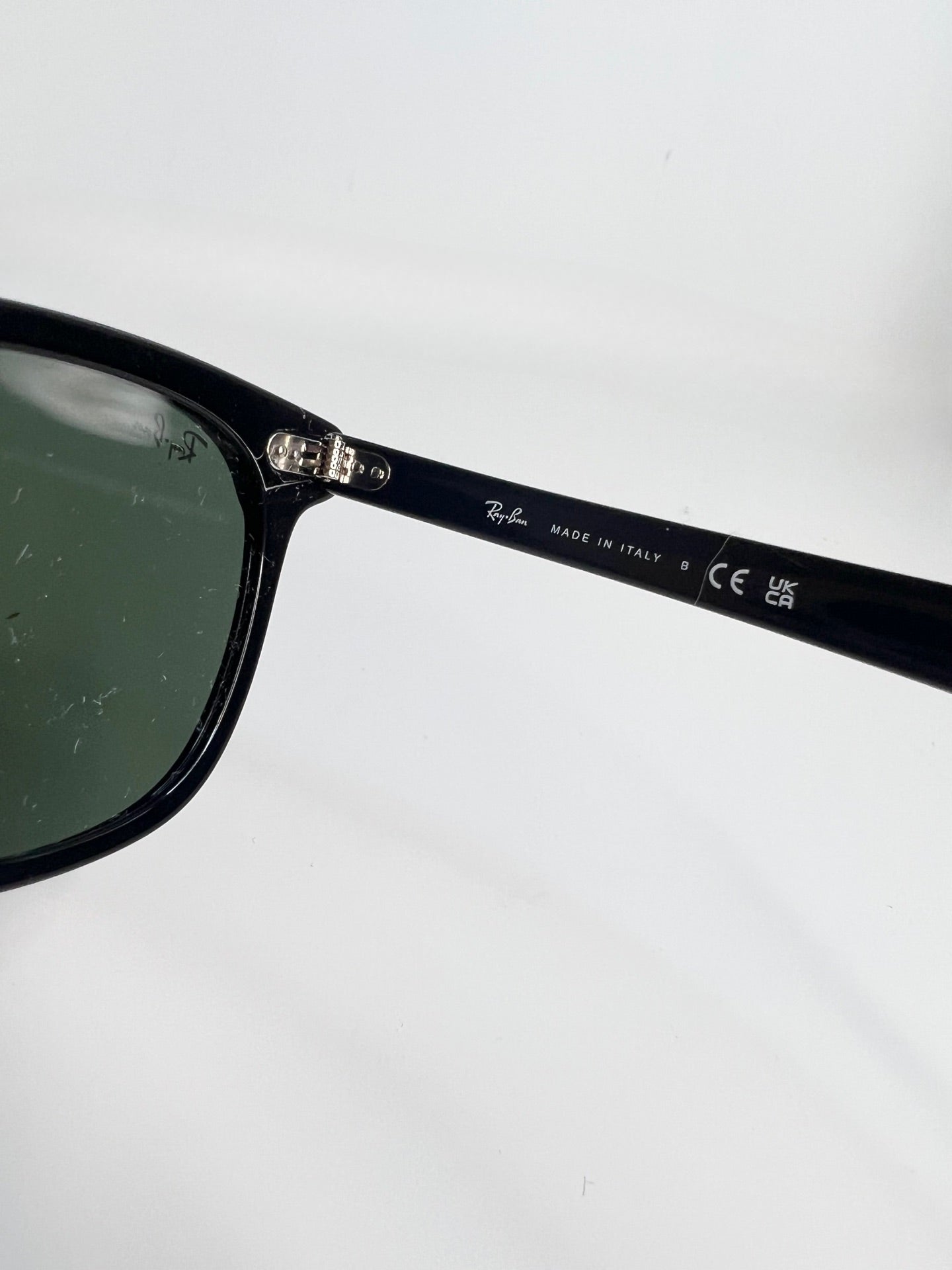 Ray-Ban Hawkeye Polished Black Sunglasses w/ Green Lenses