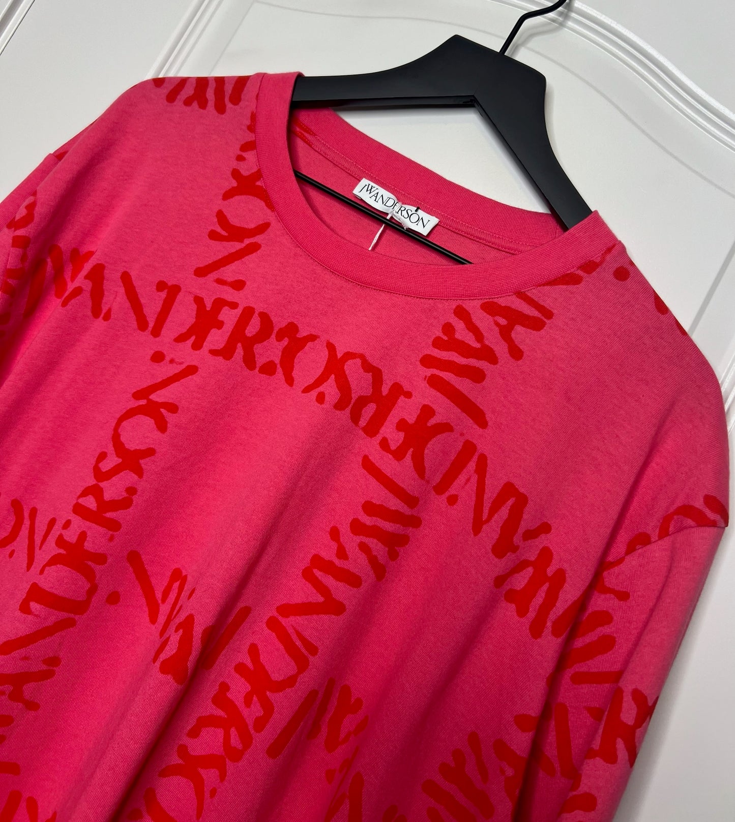 JW Anderson Oversized Grid Logo T-shirt, Size L