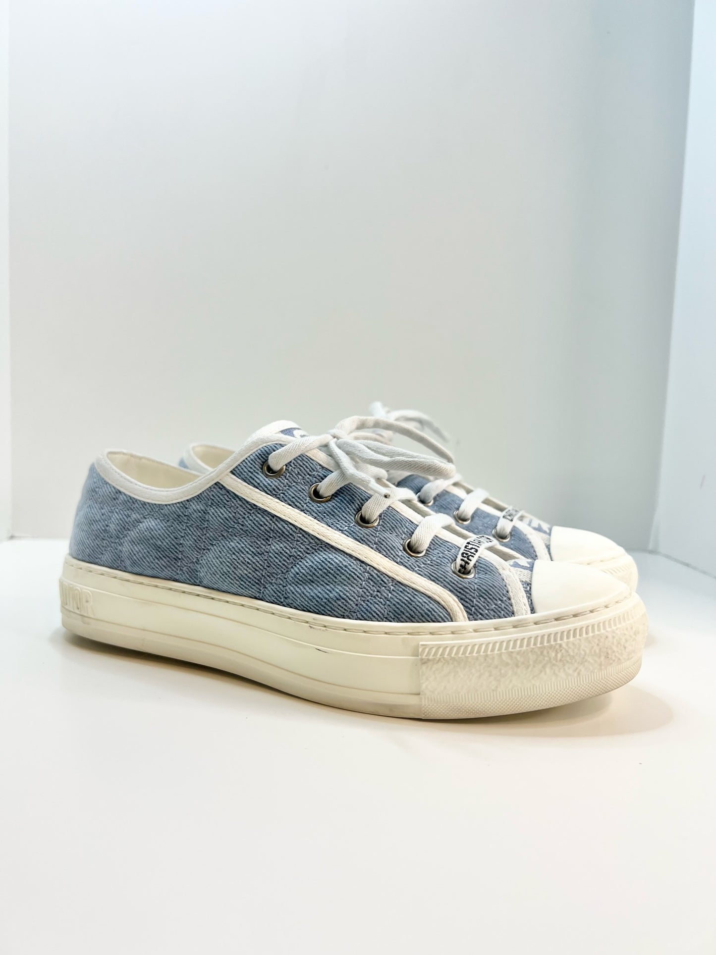 Christian Dior Denim Cannage Walk’N’Dior Sneaker, Size 37