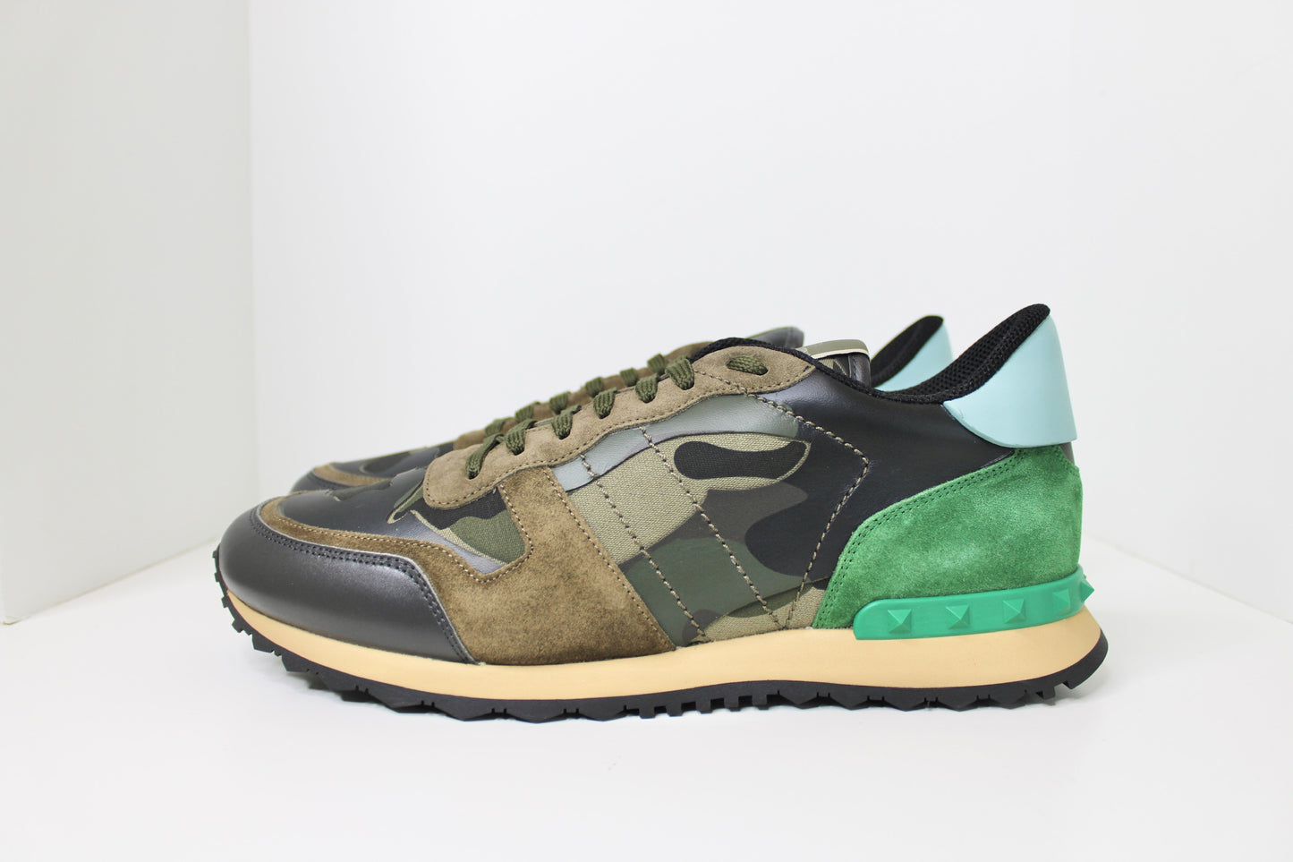 NWT! Valentino Garavani Men's Rockrunner Camouflage Sneaker, Size 45
