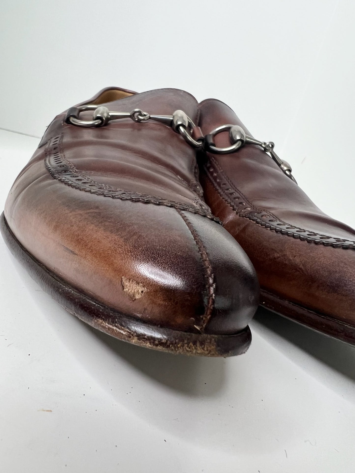 Gucci Horsebit Brown Leather Loafers, Size 6.5