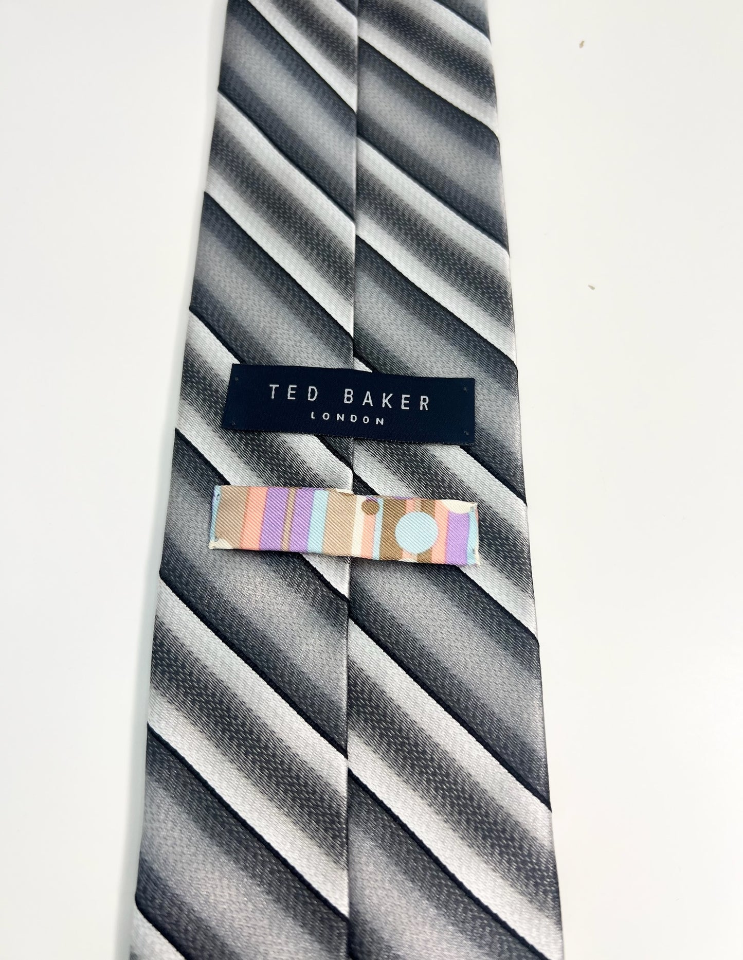 NWT! Ted Baker Black Striped Silk Tie