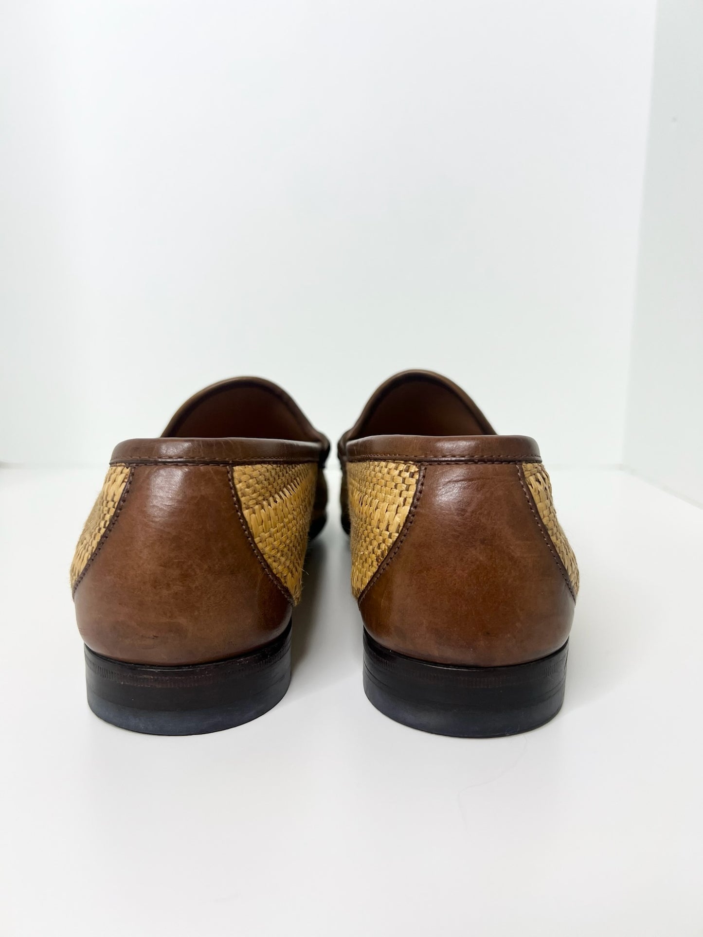 Gucci Horsebit Raffia Loafers, Size 7