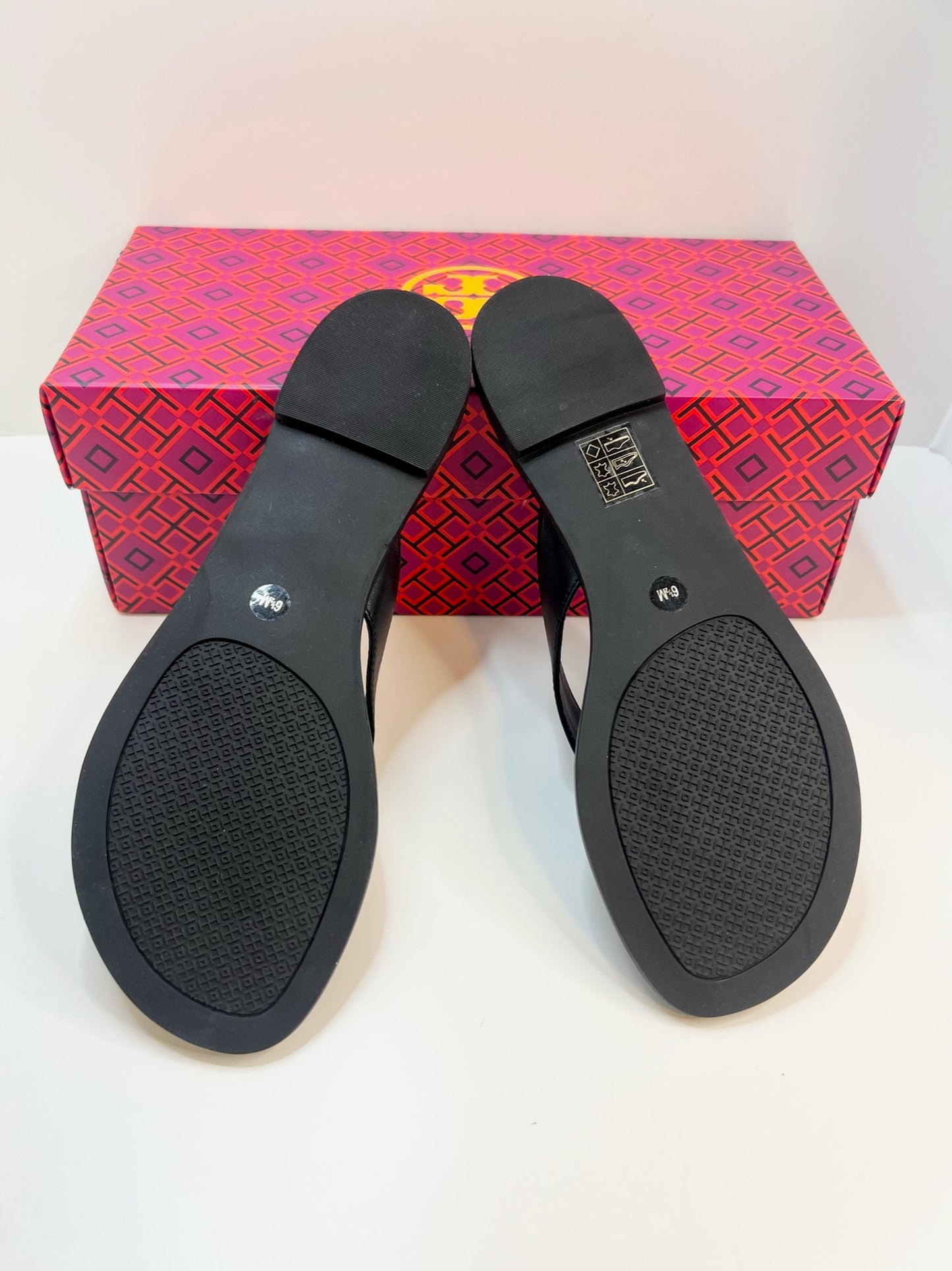 NWT! Tory Burch Monroe Thong Black Sandal, Size 6.5