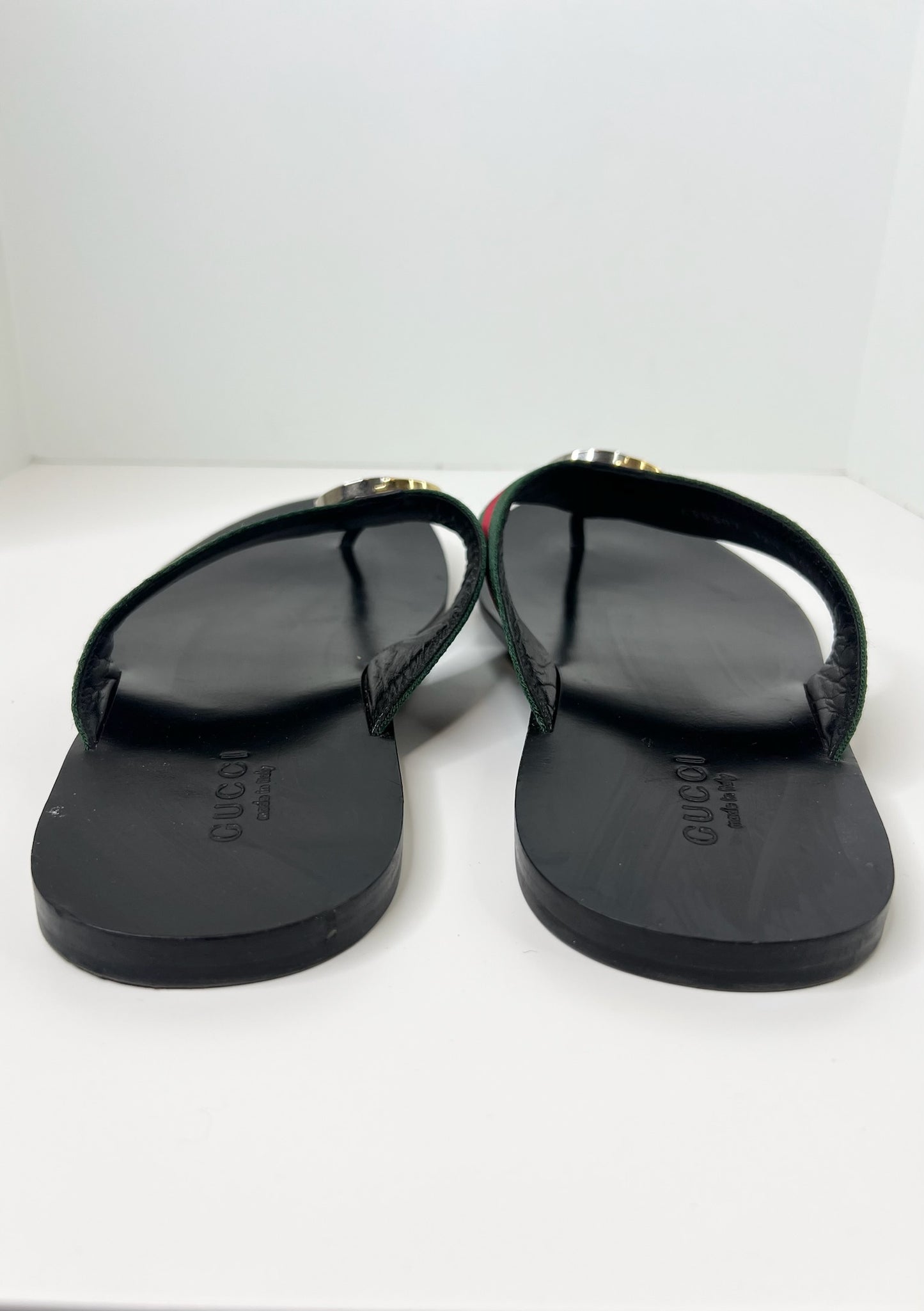 Gucci Men's Thong Sandal with Web, Size 12.5