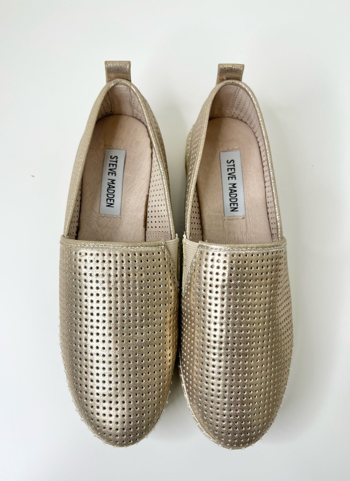 Steve Madden Choppur Gold Espadrilles, Size 7