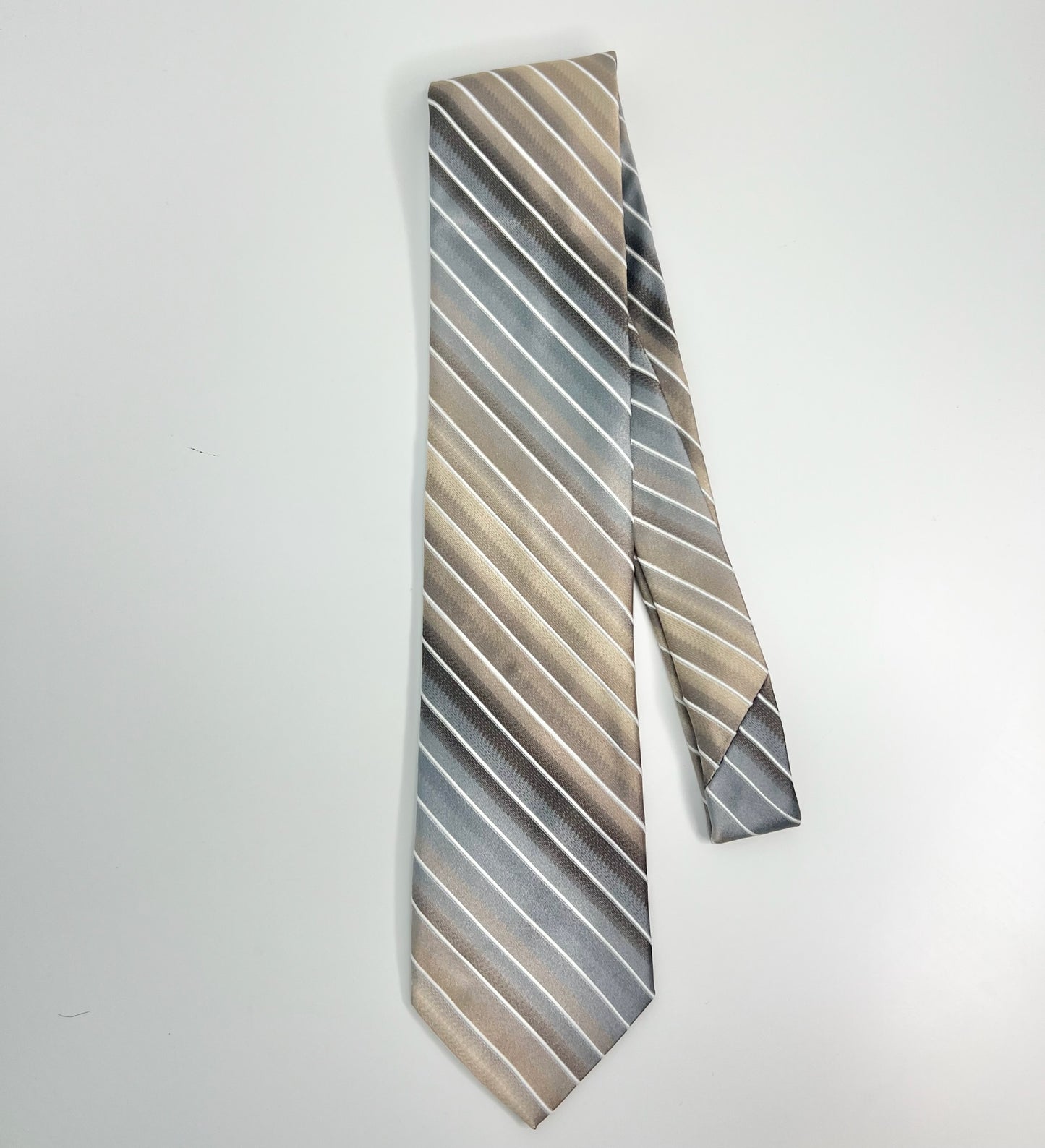 Ted Baker Brown Multicolored Striped Silk Tie