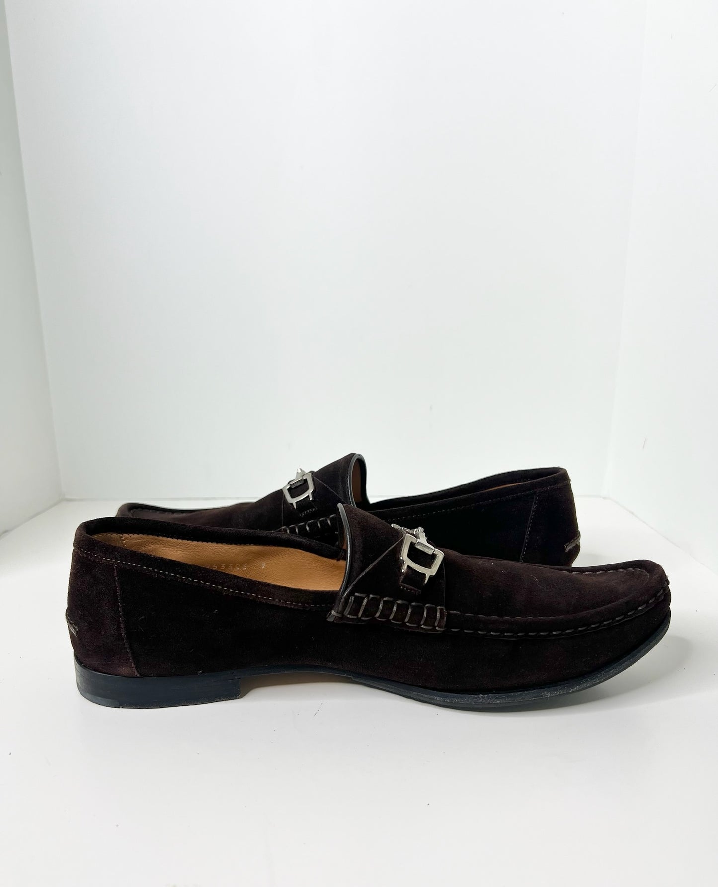 Gucci Brown Suede Horsebit Loafers, Size 9