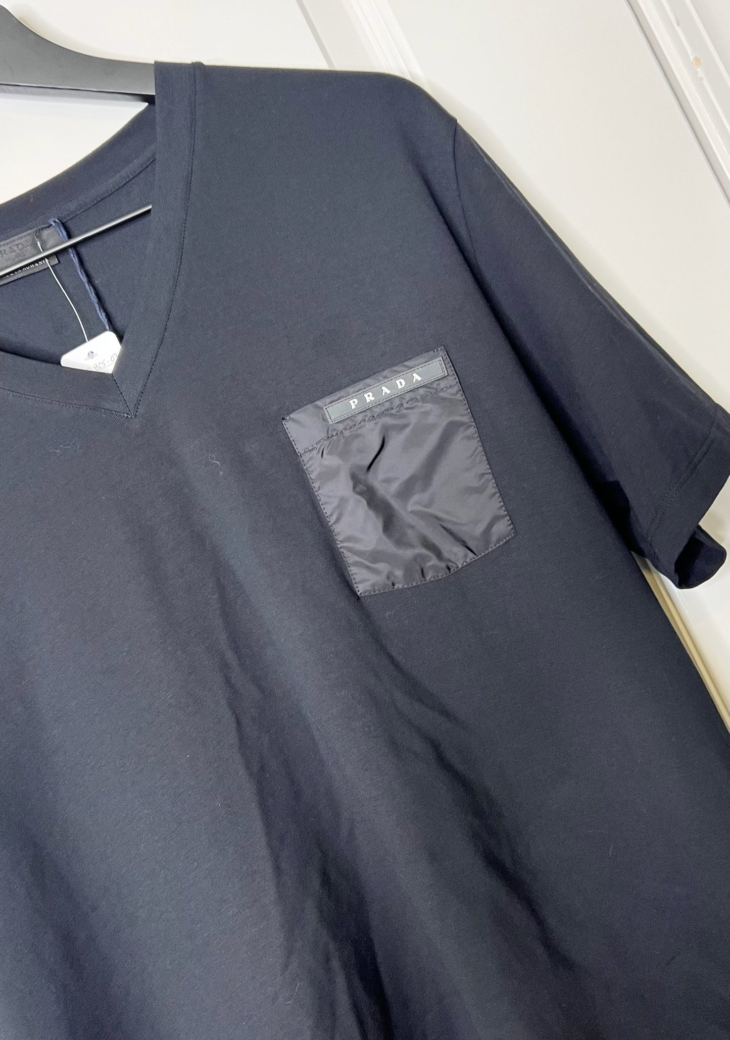 Prada Short Sleeve Nylon Pocket Black T-shirt, Size 3XL