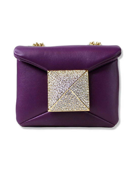 Valentino Garavani Mirco One Stud Nappa and Crystal Stud Handbag