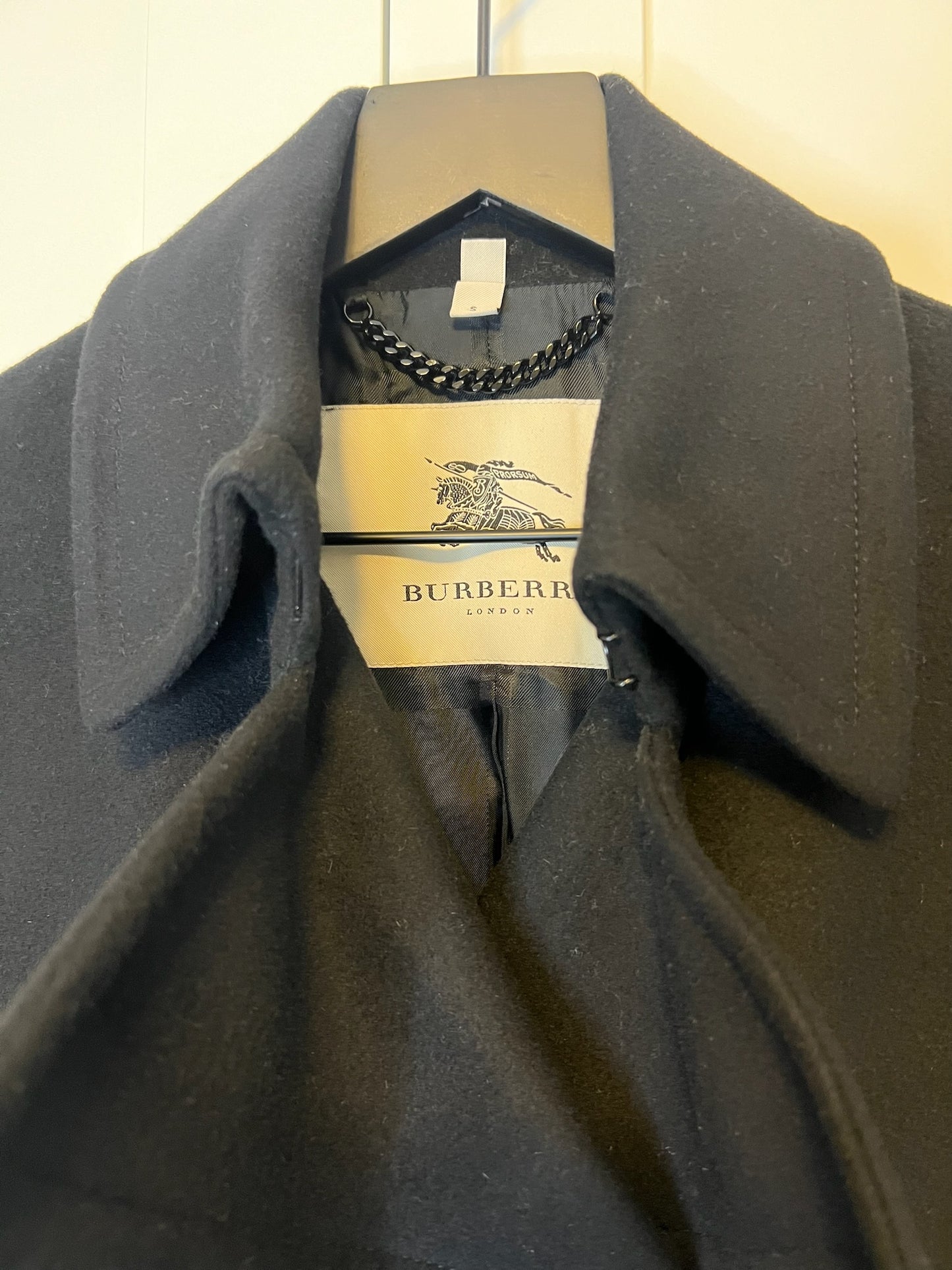 Burberry Black Peacoat, Size S