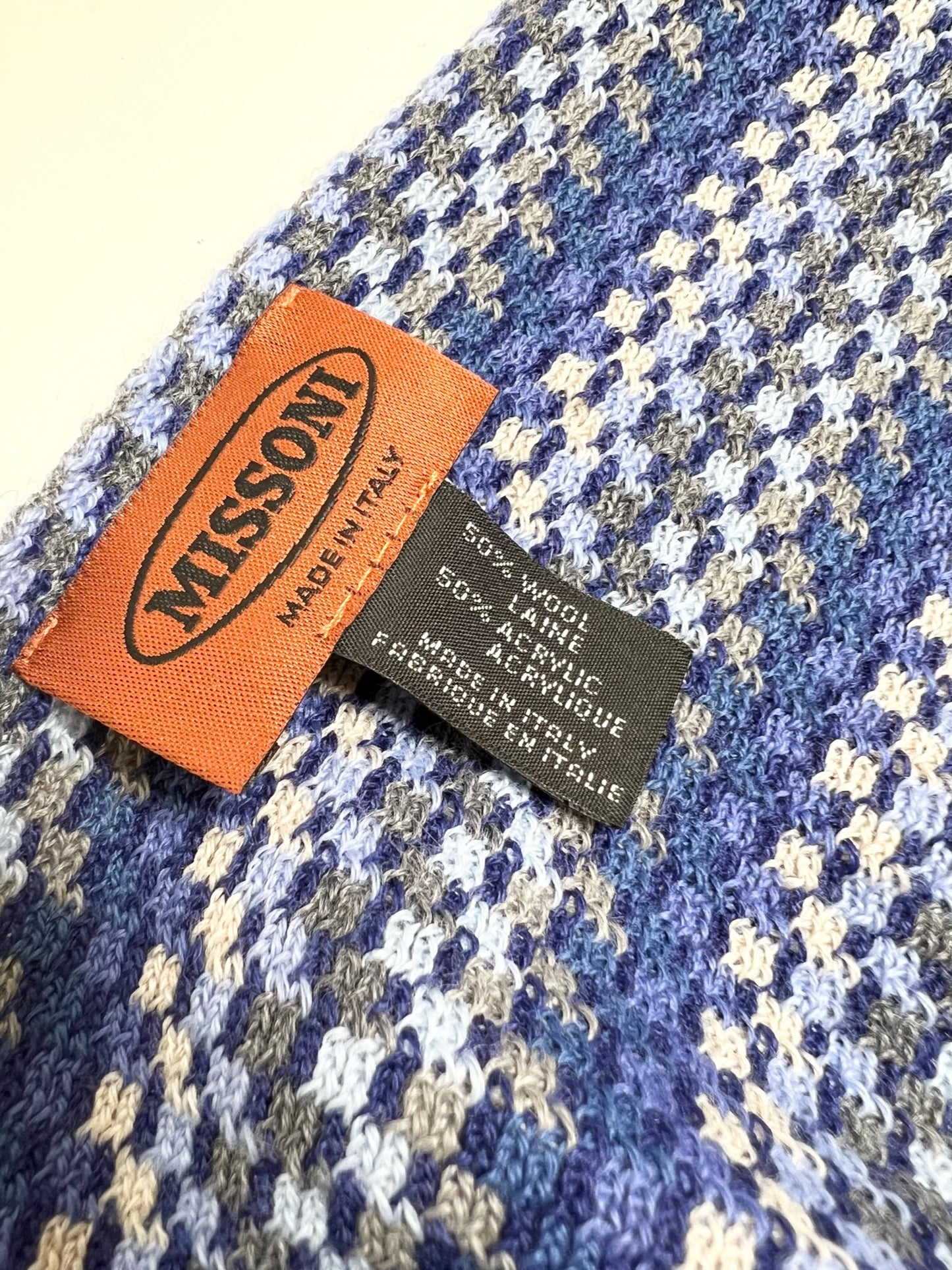 Missoni Chevron Patterned Scarf, Blue