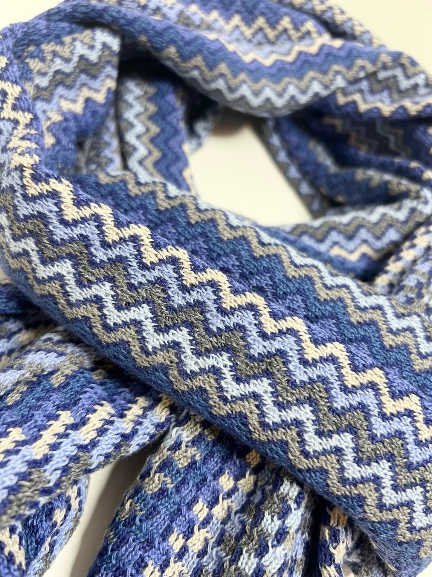 Missoni Chevron Patterned Scarf, Blue