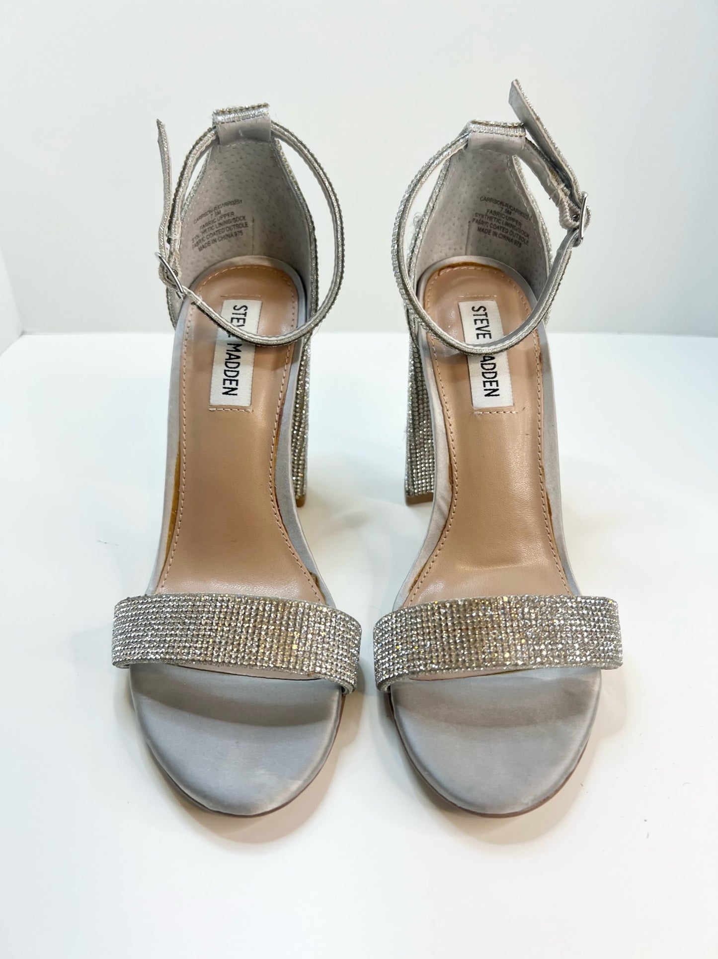 Steve Madden Carrson Silver Heel Sandals, Size 7.5