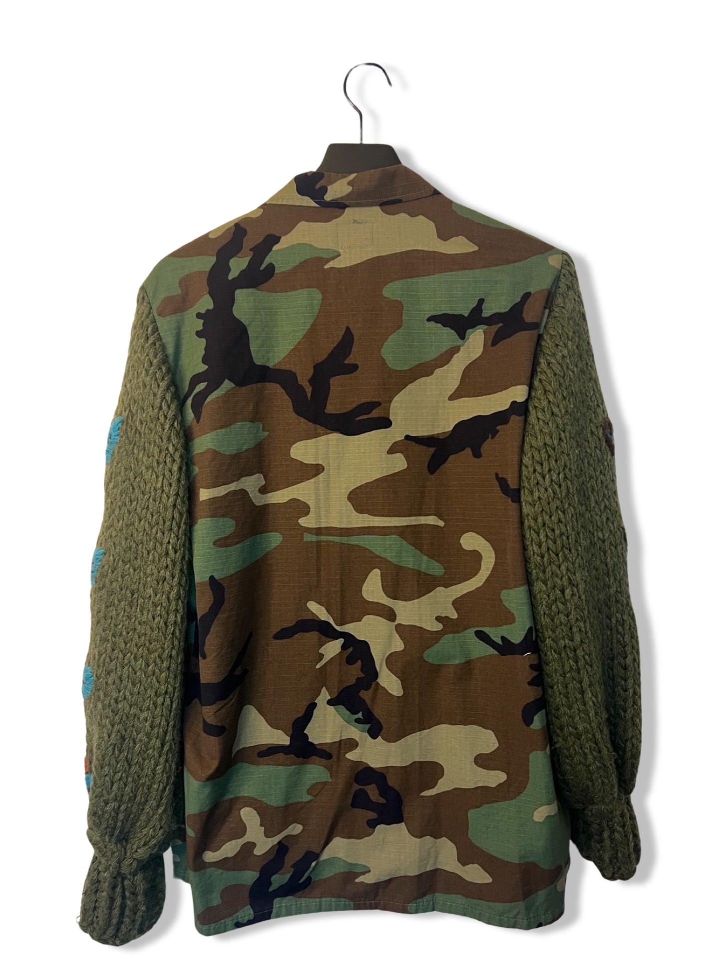 Tu Lize' Uncycled Embroidered Military Jacket, Size M/L