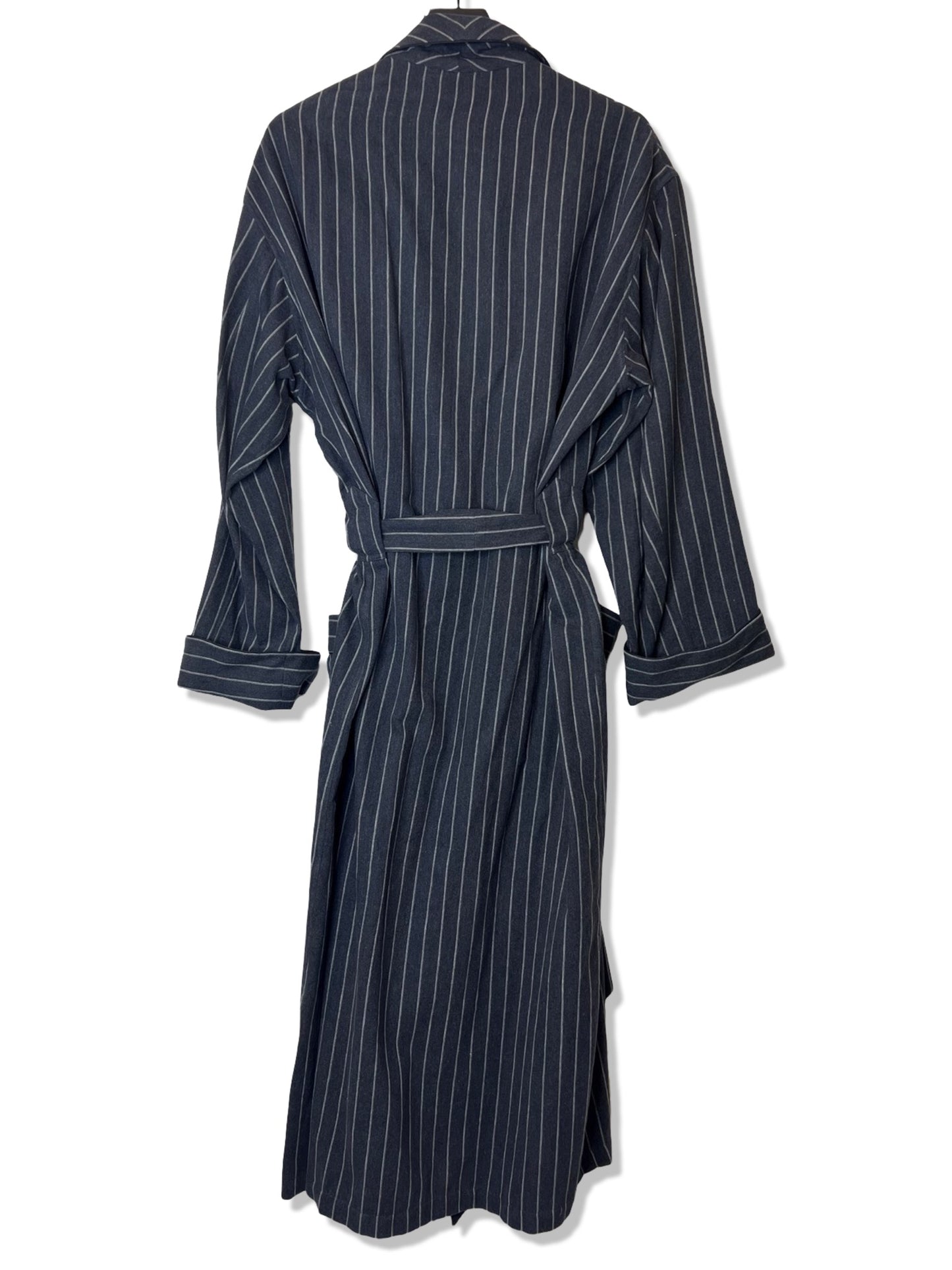 Daniel Hanson Cotton Gray Stripe Robe, Size L