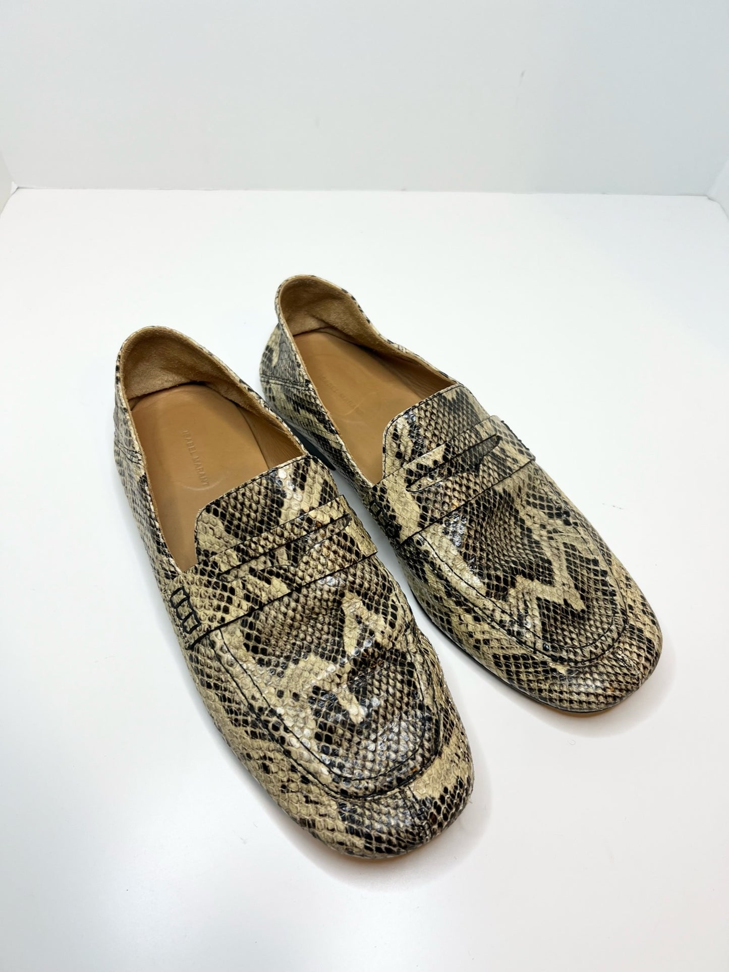 Isabel Marant Snakeskin Effect Loafer, Size 39