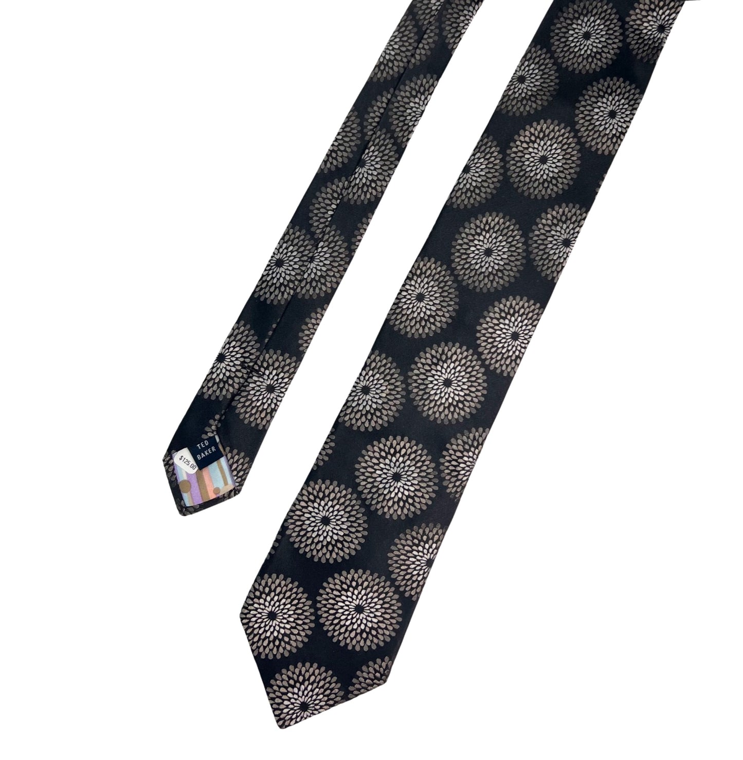 NWT! Ted Baker Black Geometric Silk Tie