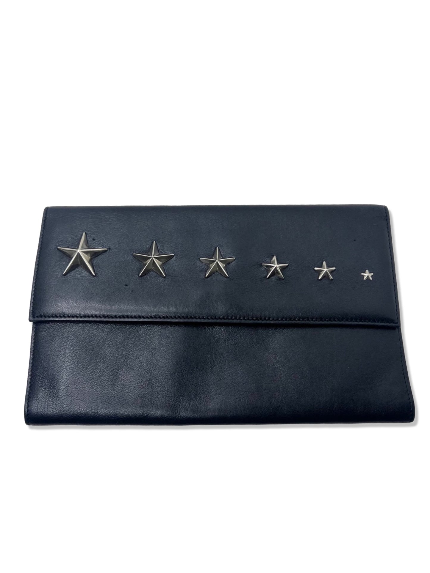 Jimmy Choo Star Black Leather Clutch