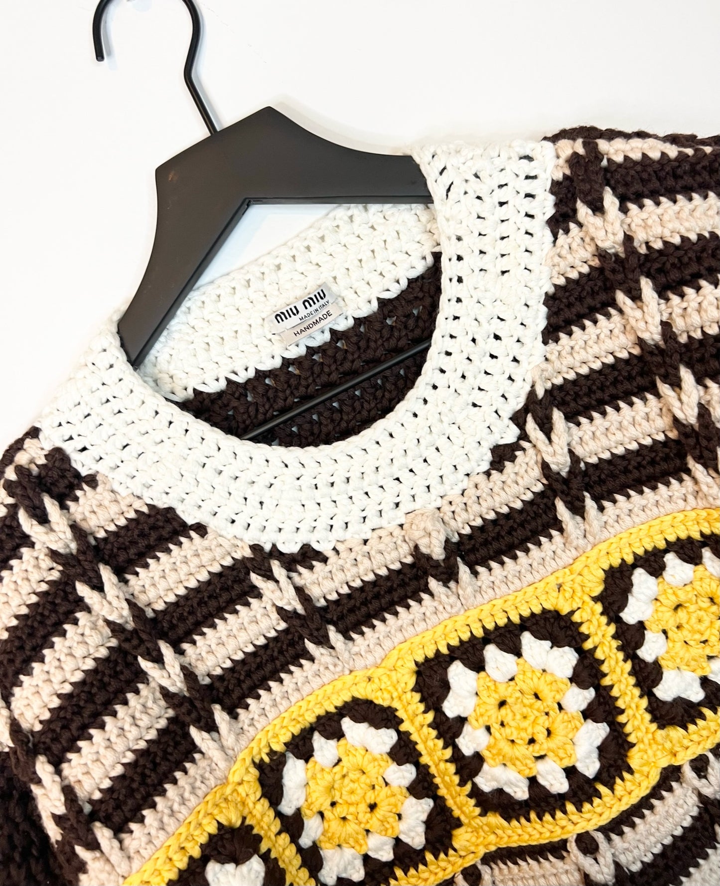 Miu Miu Crochet Knit Sweater, Size 40