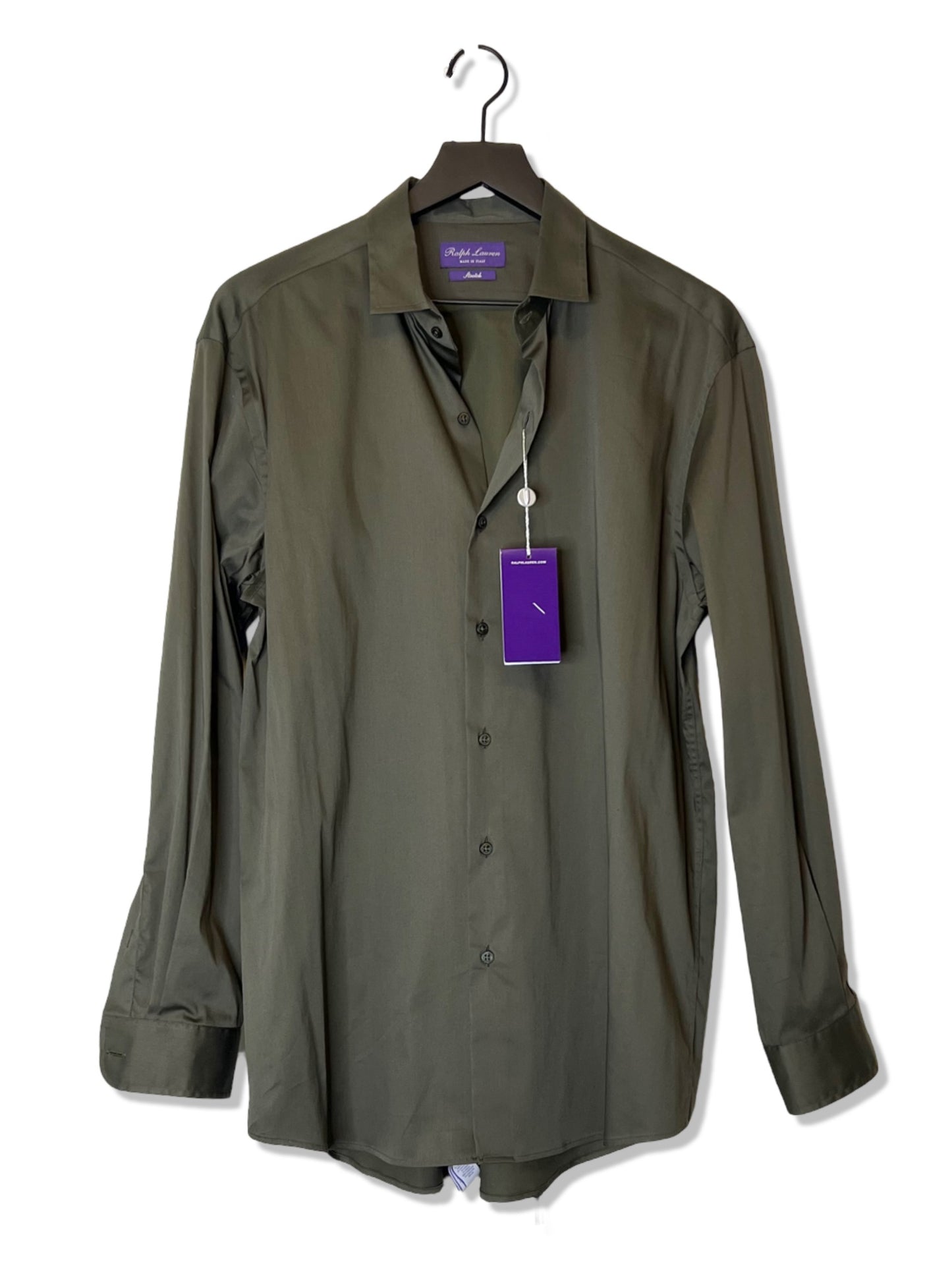 NWT! Ralph Lauren Purple Label Button-Front Shirt, Size 16 1/2