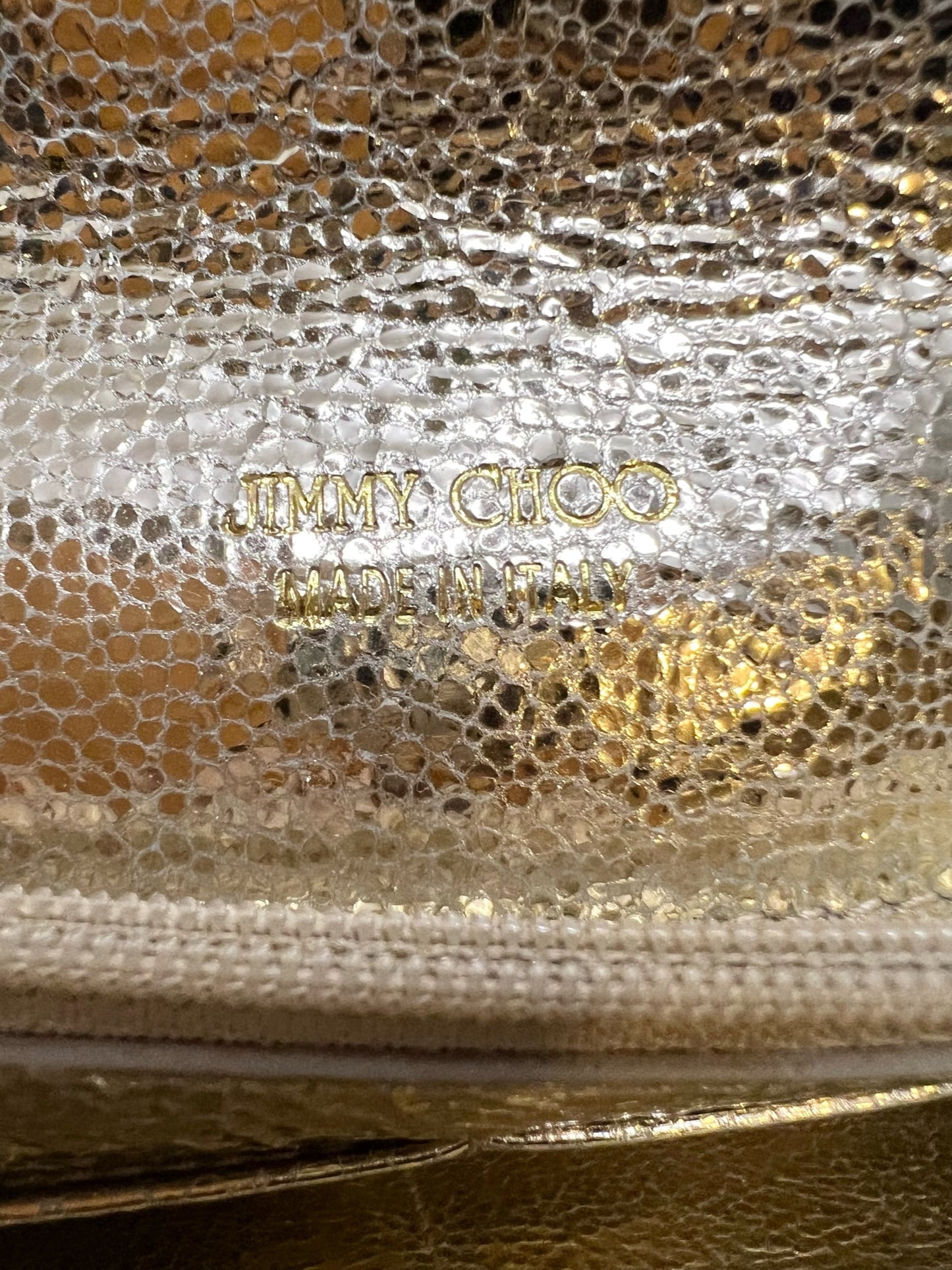 Jimmy Choo Dubai Glitter Clutch Bag Gold