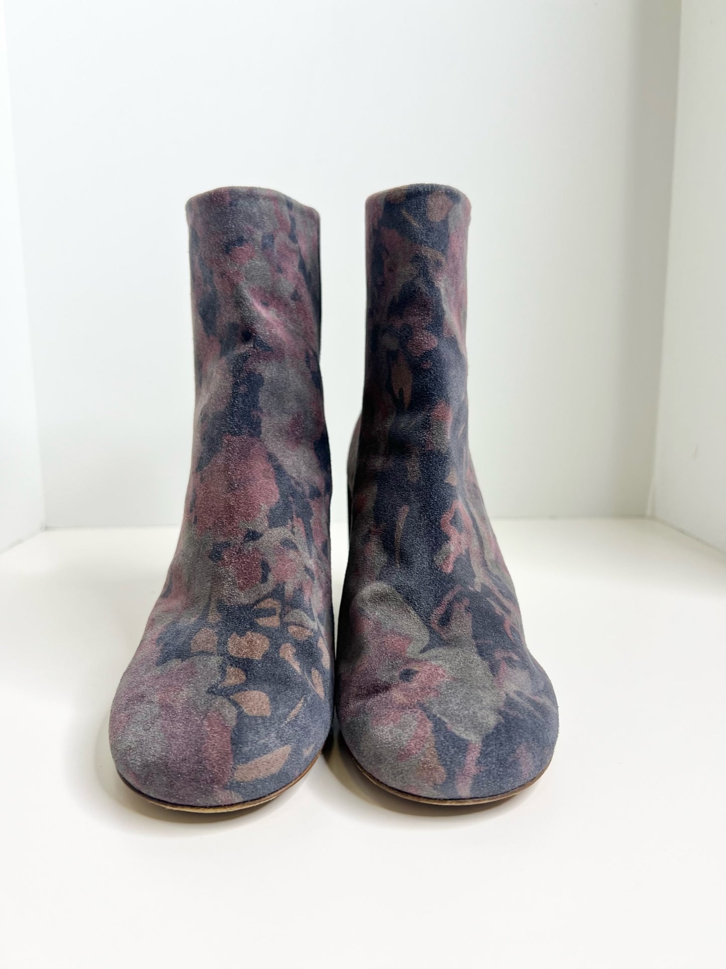 Maison Martin Margiela Floral Print Suede Ankle Boot, Size 38