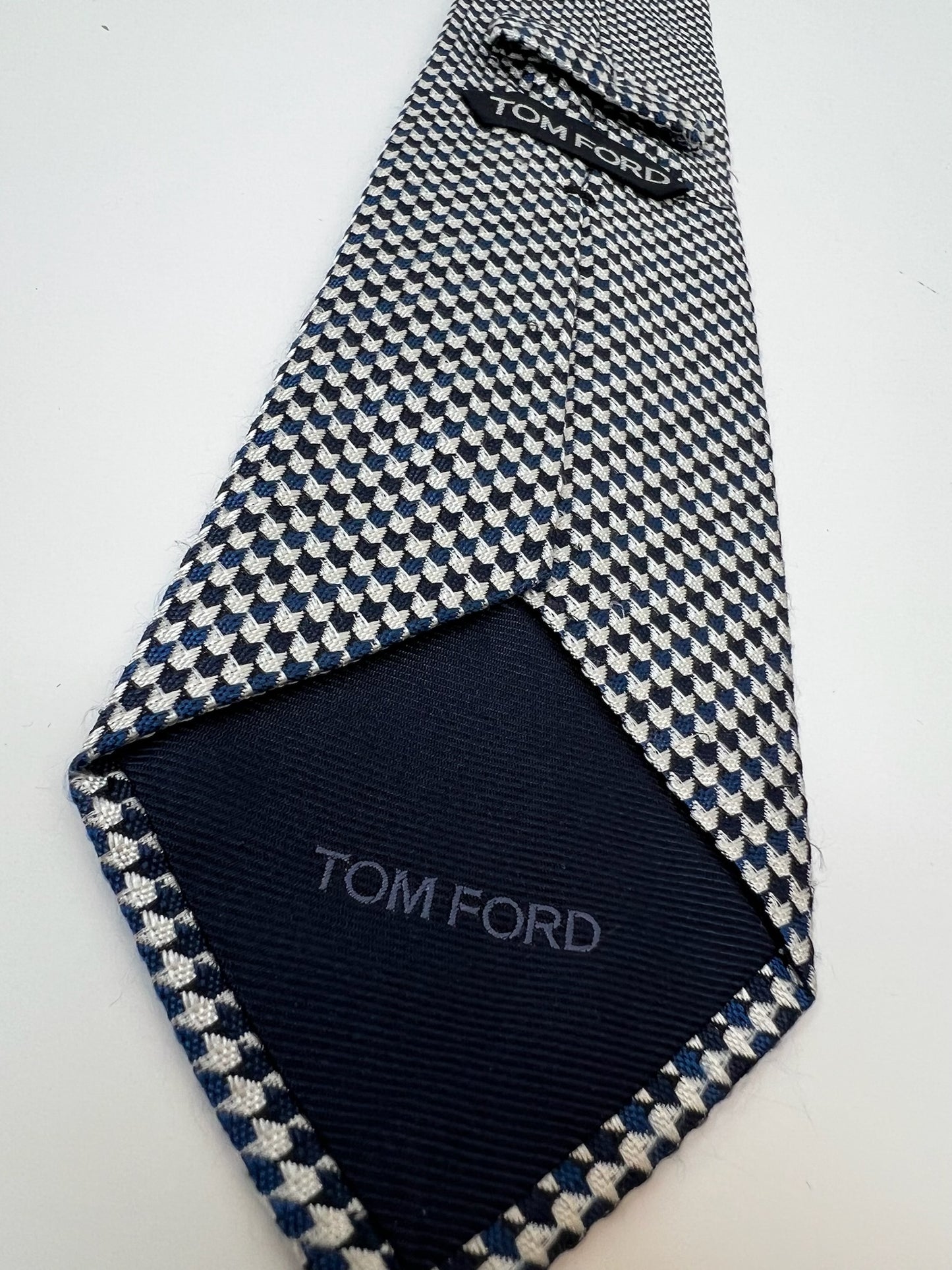 Tom Ford Blue Patterned Silk Tie