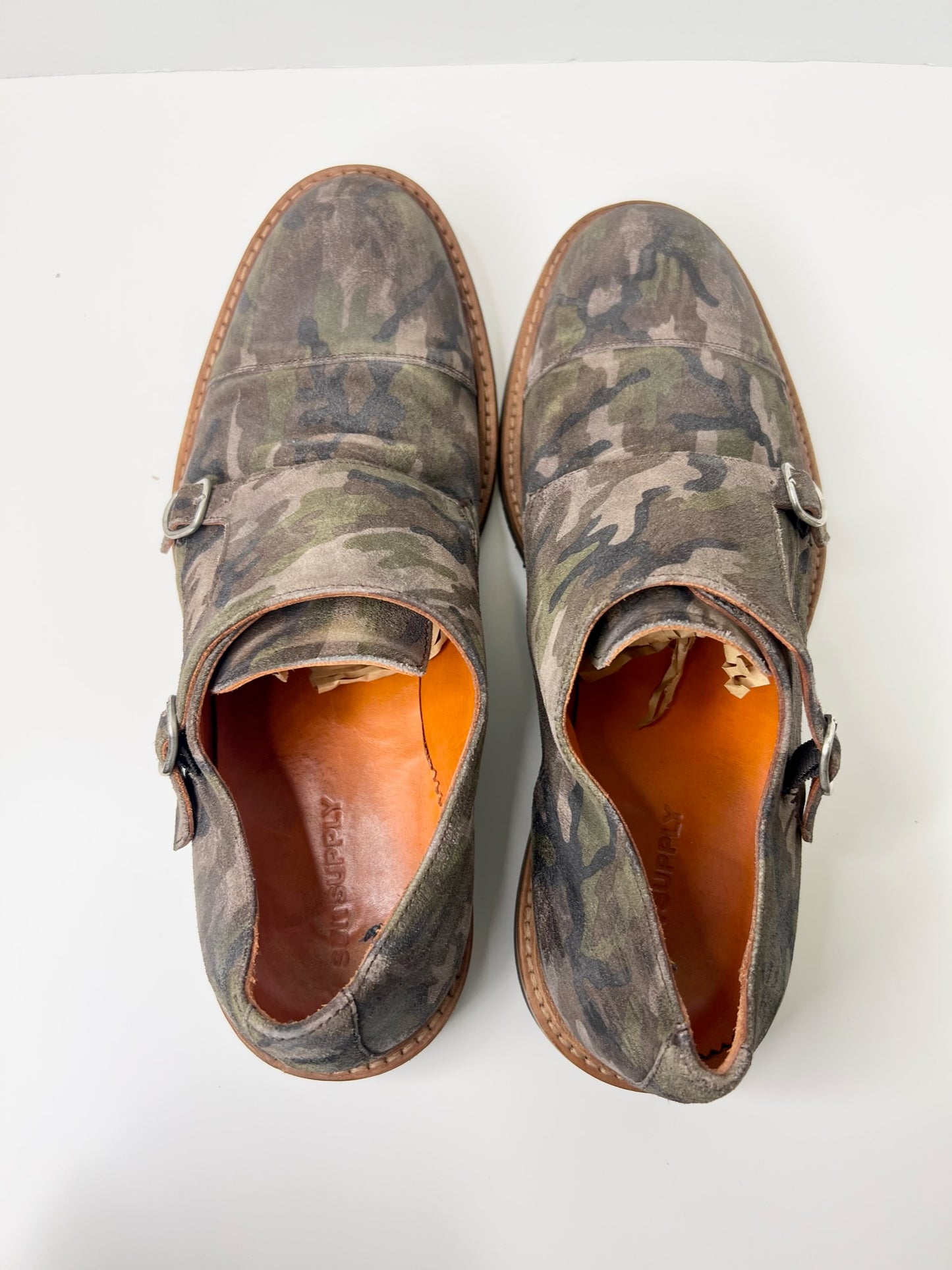 Suitsupply Double Monk Camouflage Shoes, Size 8