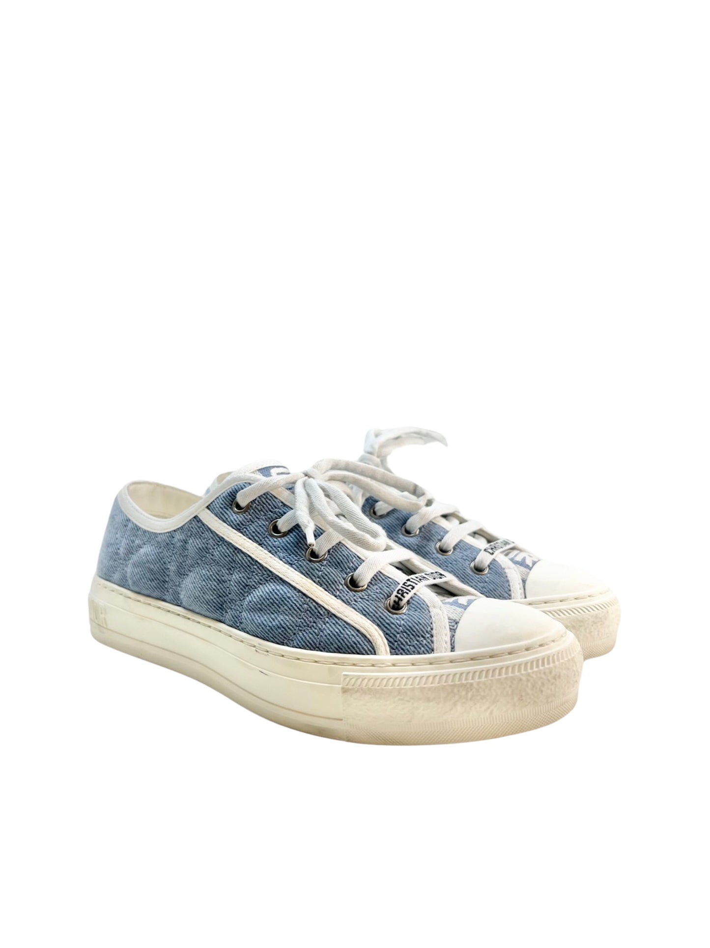 Christian Dior Denim Cannage Walk’N’Dior Sneaker, Size 37