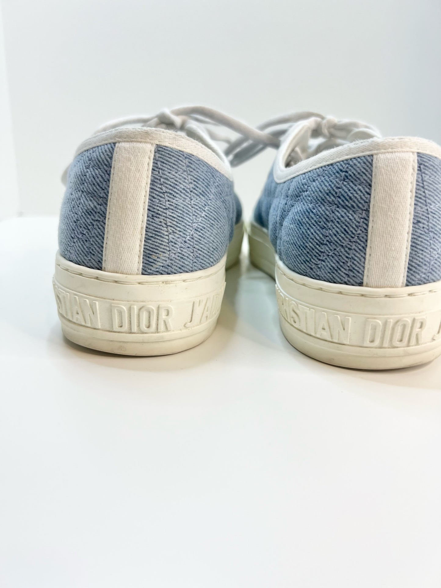 Christian Dior Denim Cannage Walk’N’Dior Sneaker, Size 37